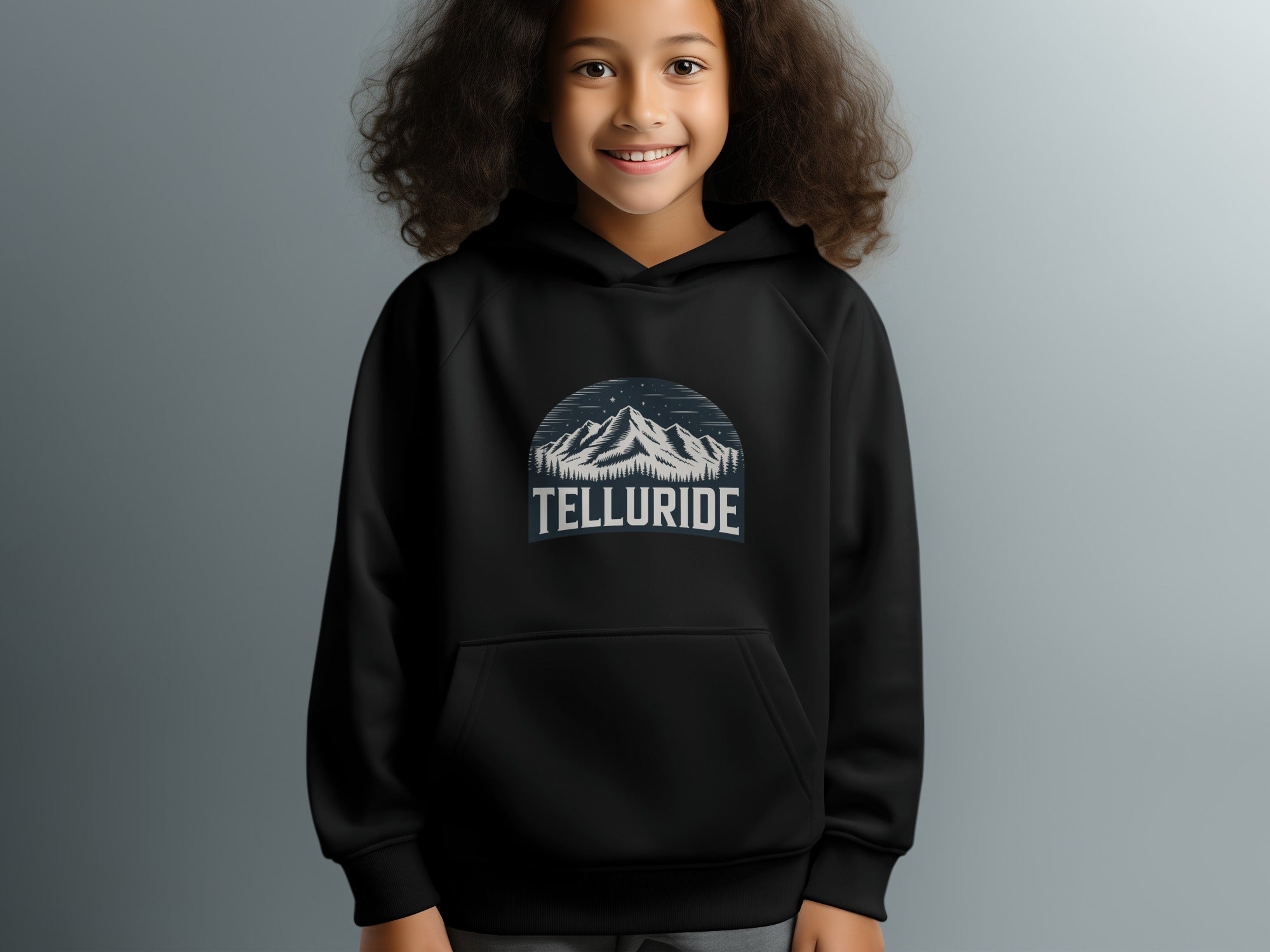 Telluride Mountain Range Design Kids Hoodie