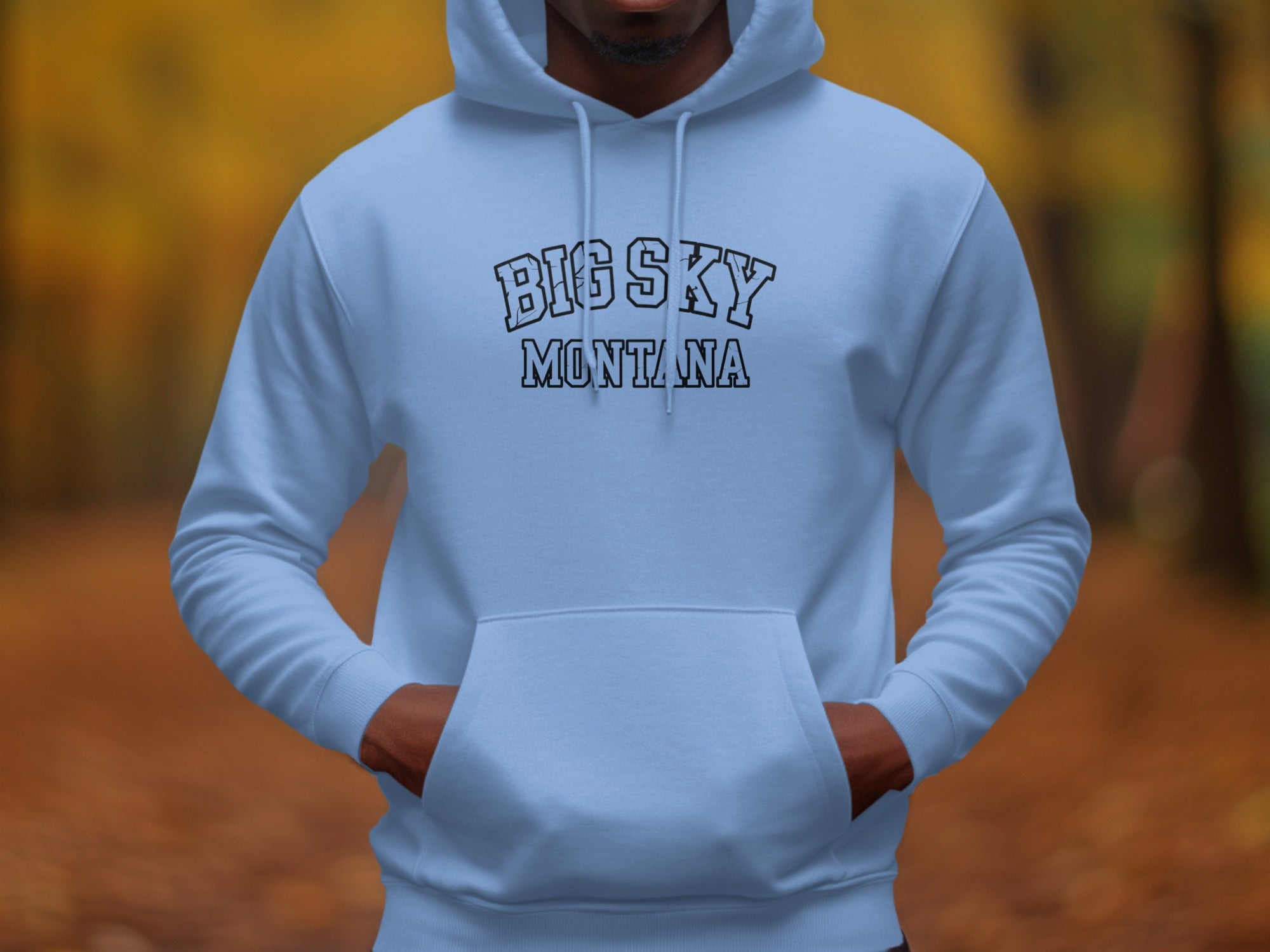 Big Sky Montana Hoodie in Light Blue for Casual Style