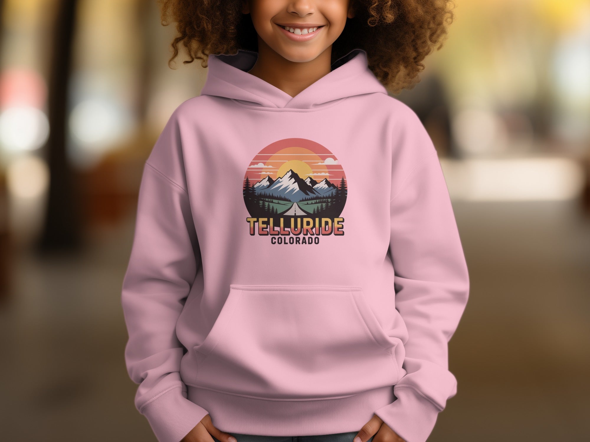 Telluride Colorado Sunset Graphic Kids Hoodie