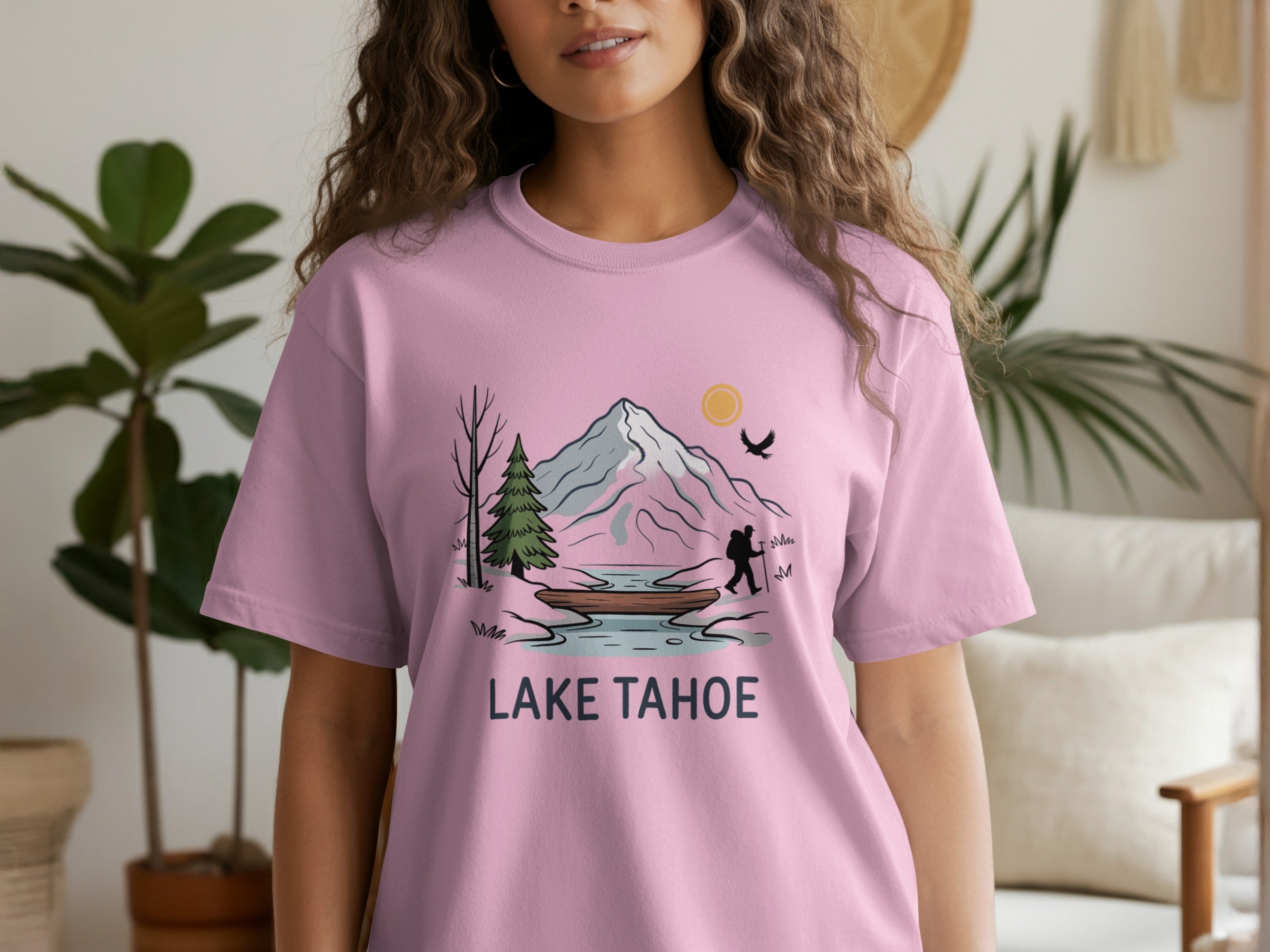 Lake Tahoe Graphic Pink T-shirt Casual Wear Product