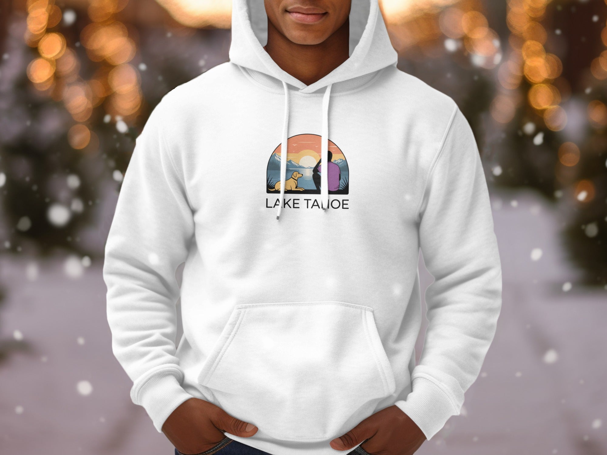Cozy Lake Tahoe Hoodie with Scenic Artwork