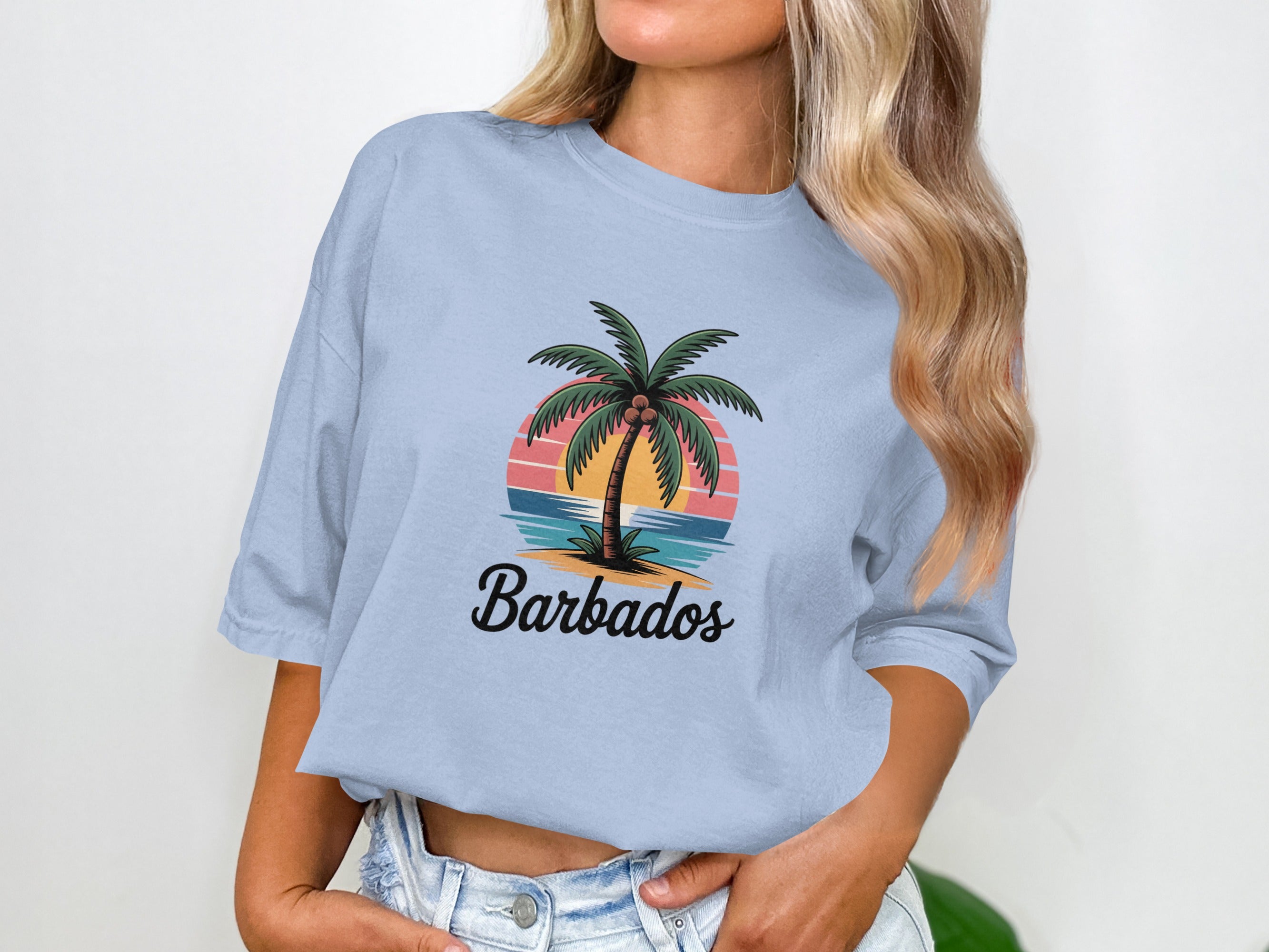 Barbados Palm Tree Sunset Graphic T-Shirt product