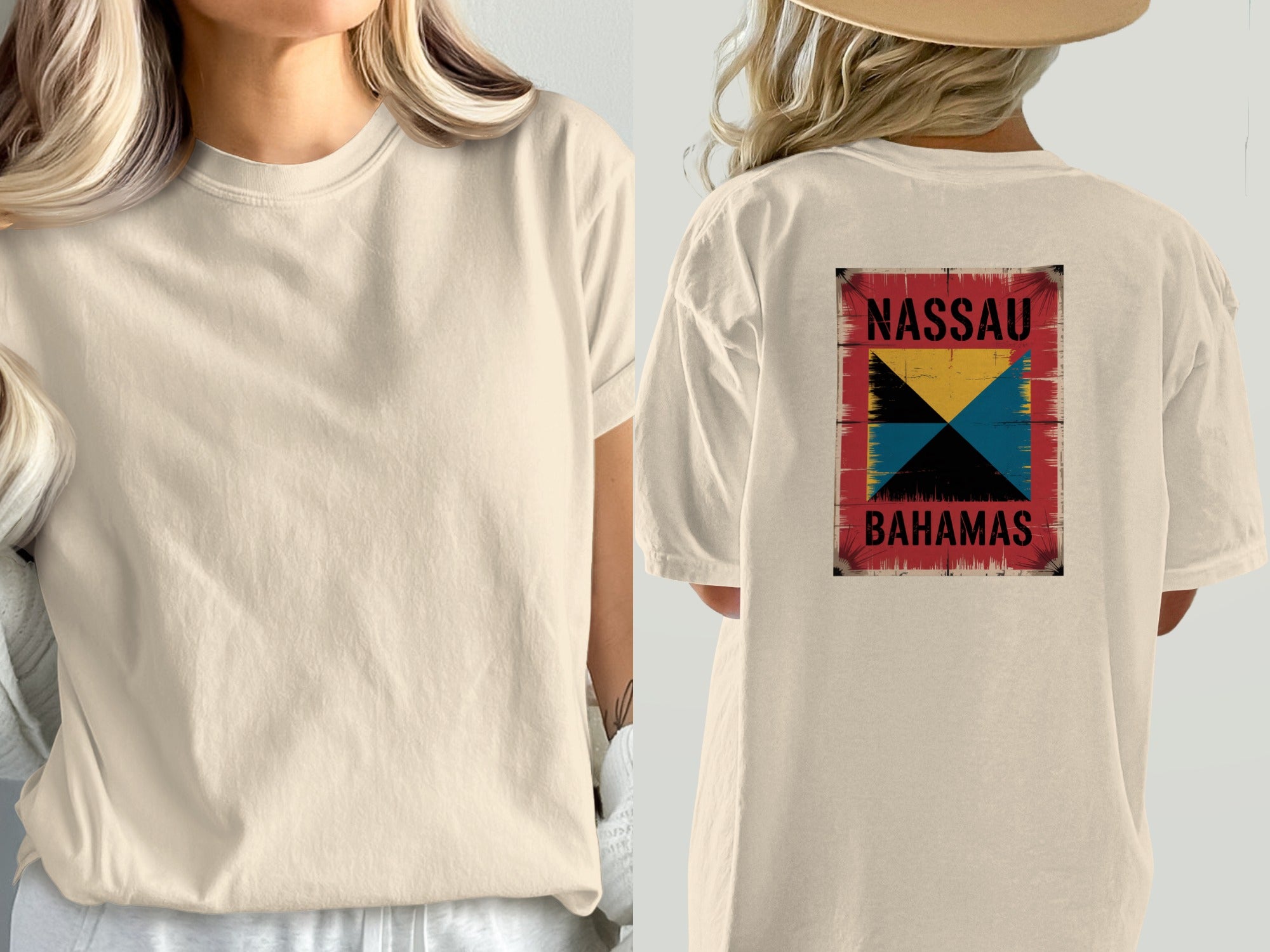 Nassau Bahamas Flag Graphic Print T-Shirt product