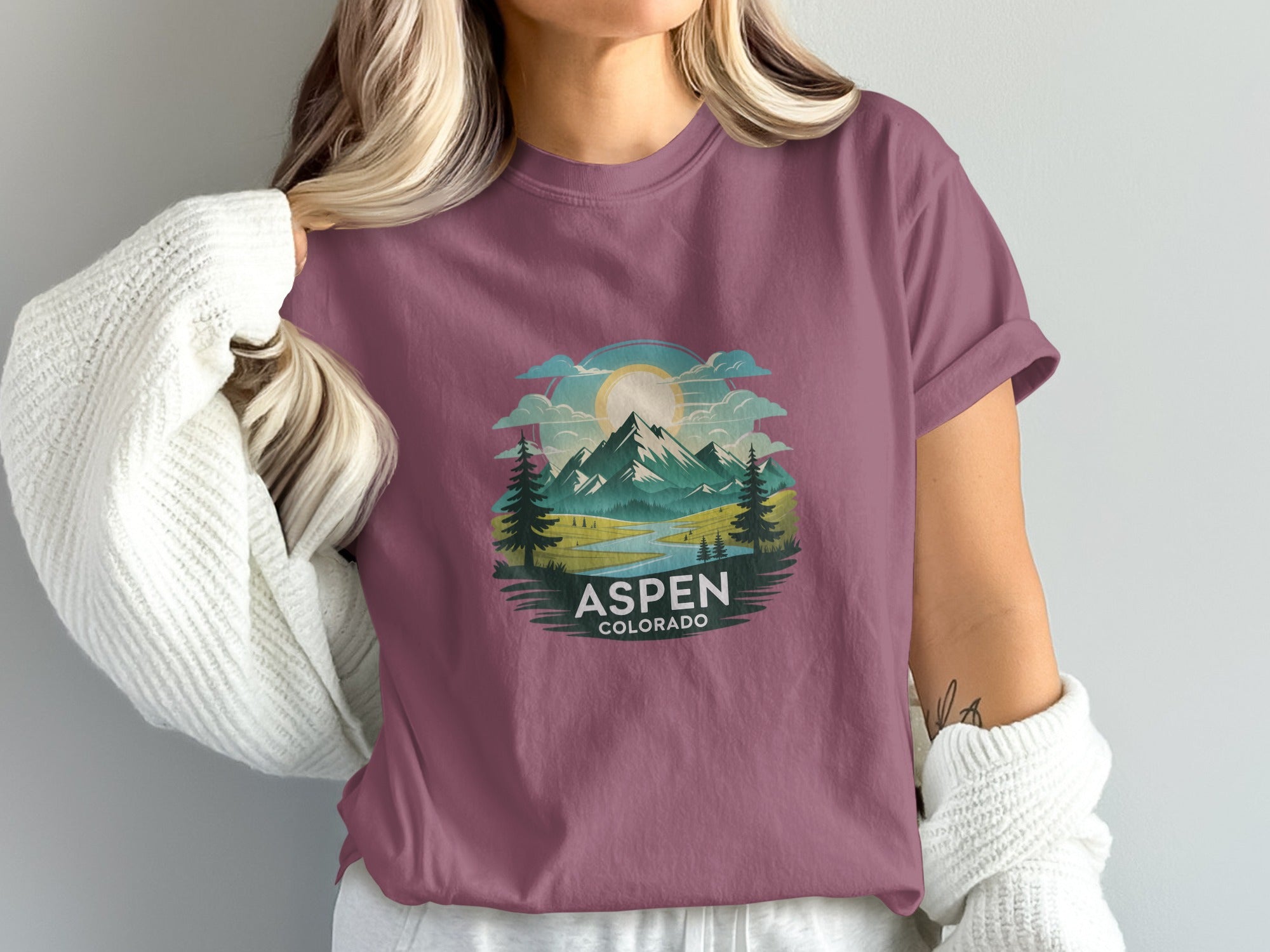 Aspen Colorado Mountain Scene Graphic Shirt product