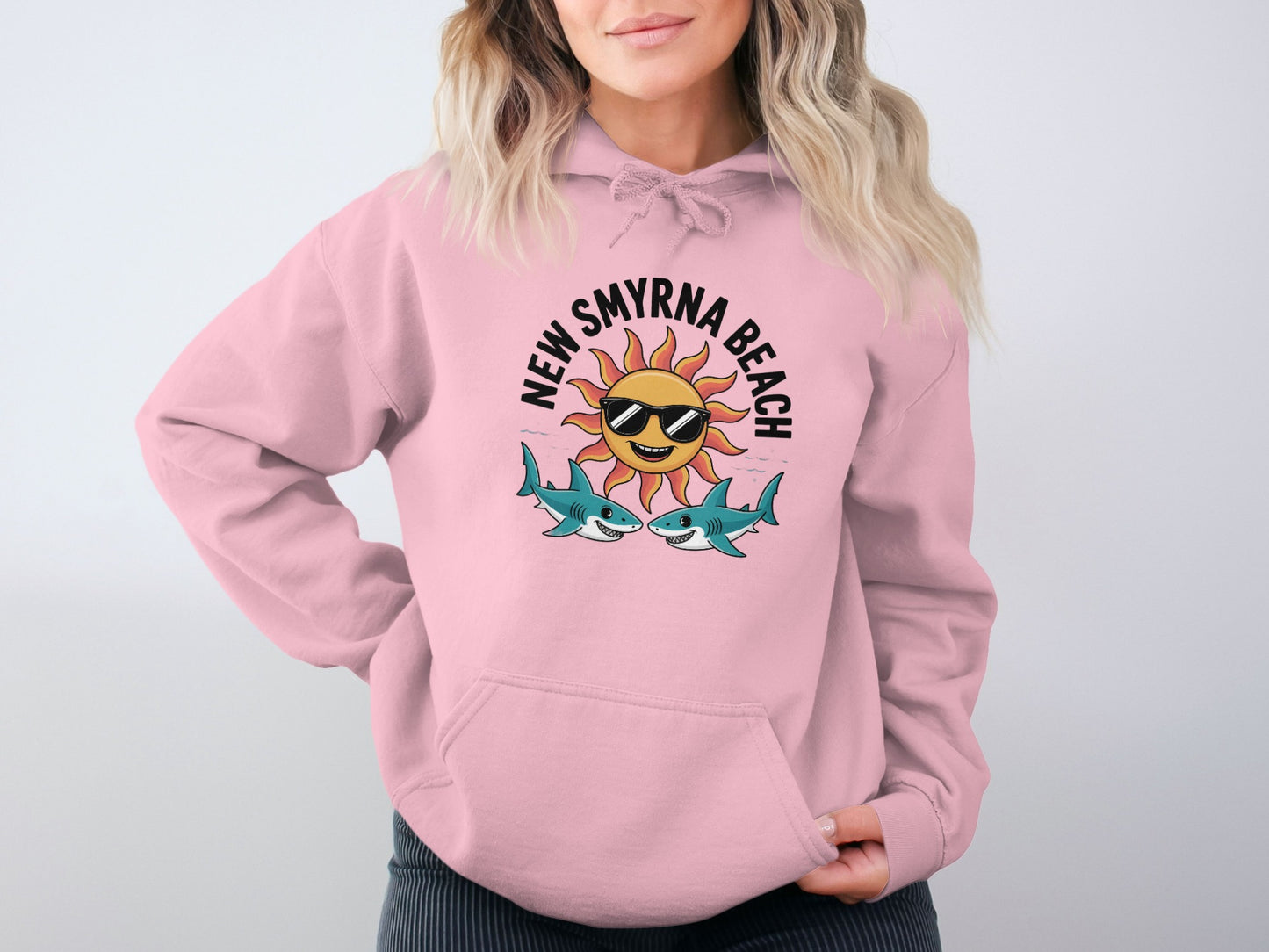 New Smyrna Beach Sun and Sharks Graphic Hoodie product