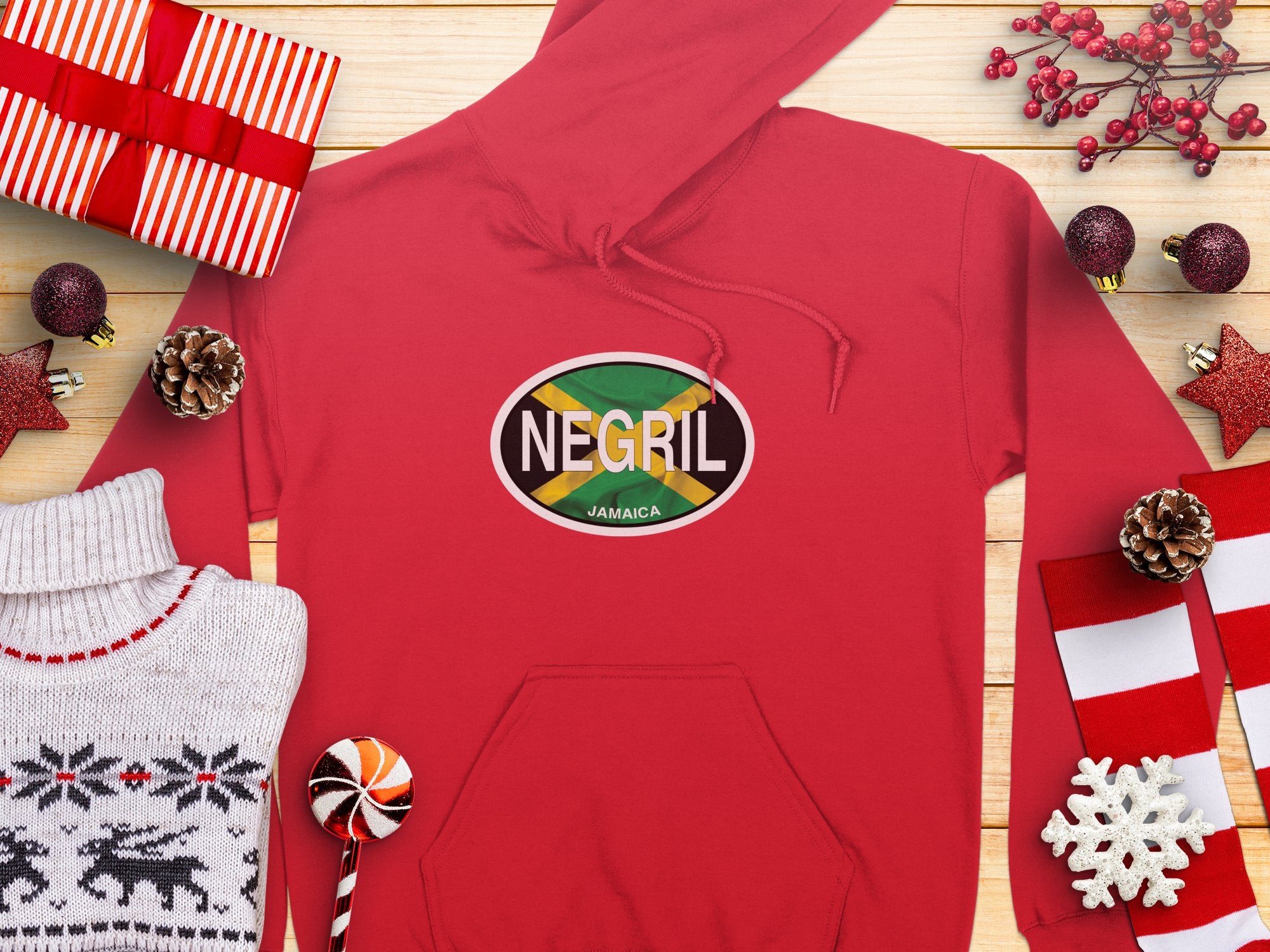 Negril  Oval Logo Vacation Travel Hoodie Gift Souvenir Light Blue