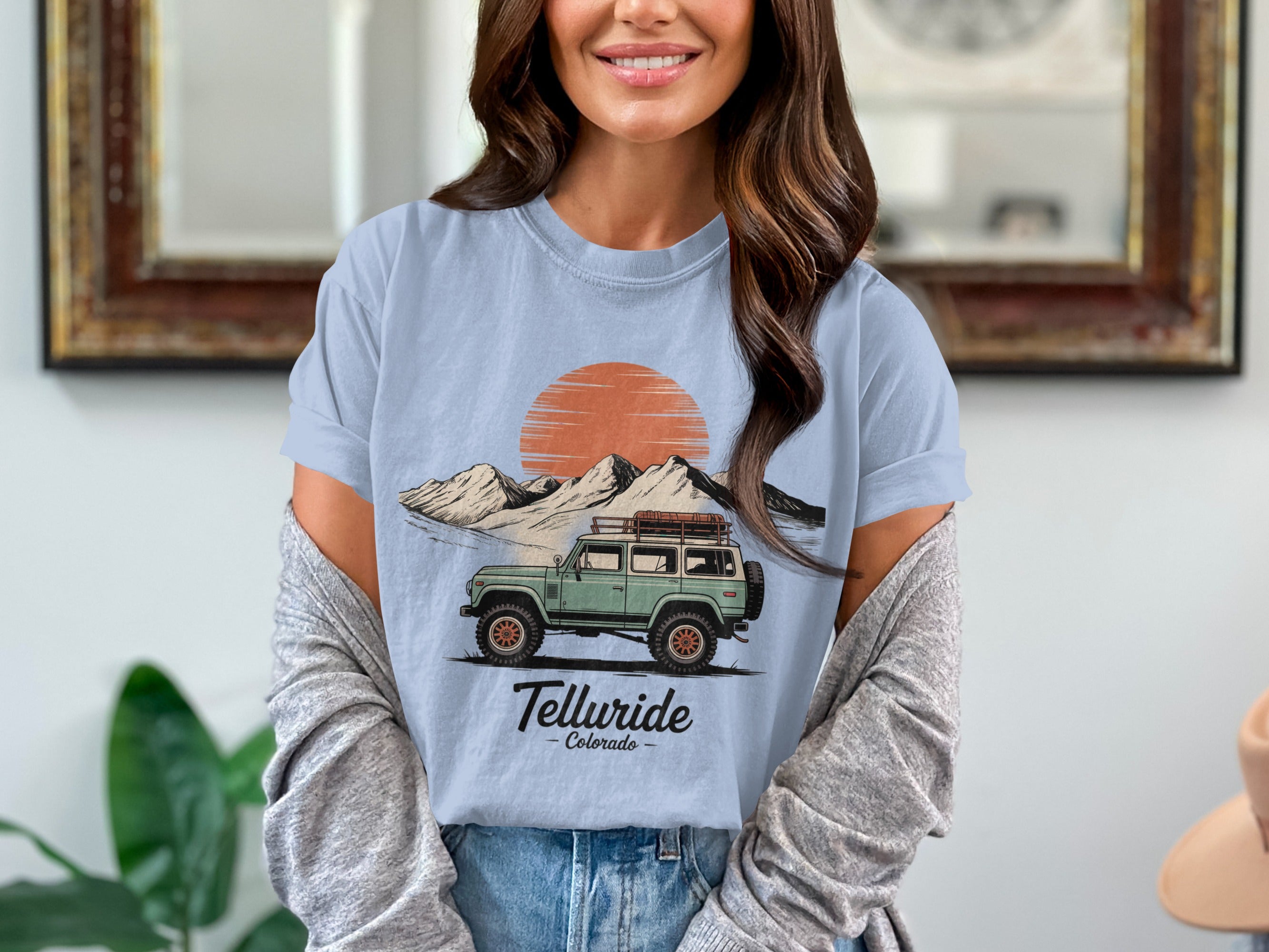 Telluride Colorado SUV Adventure Scene T-shirt product type