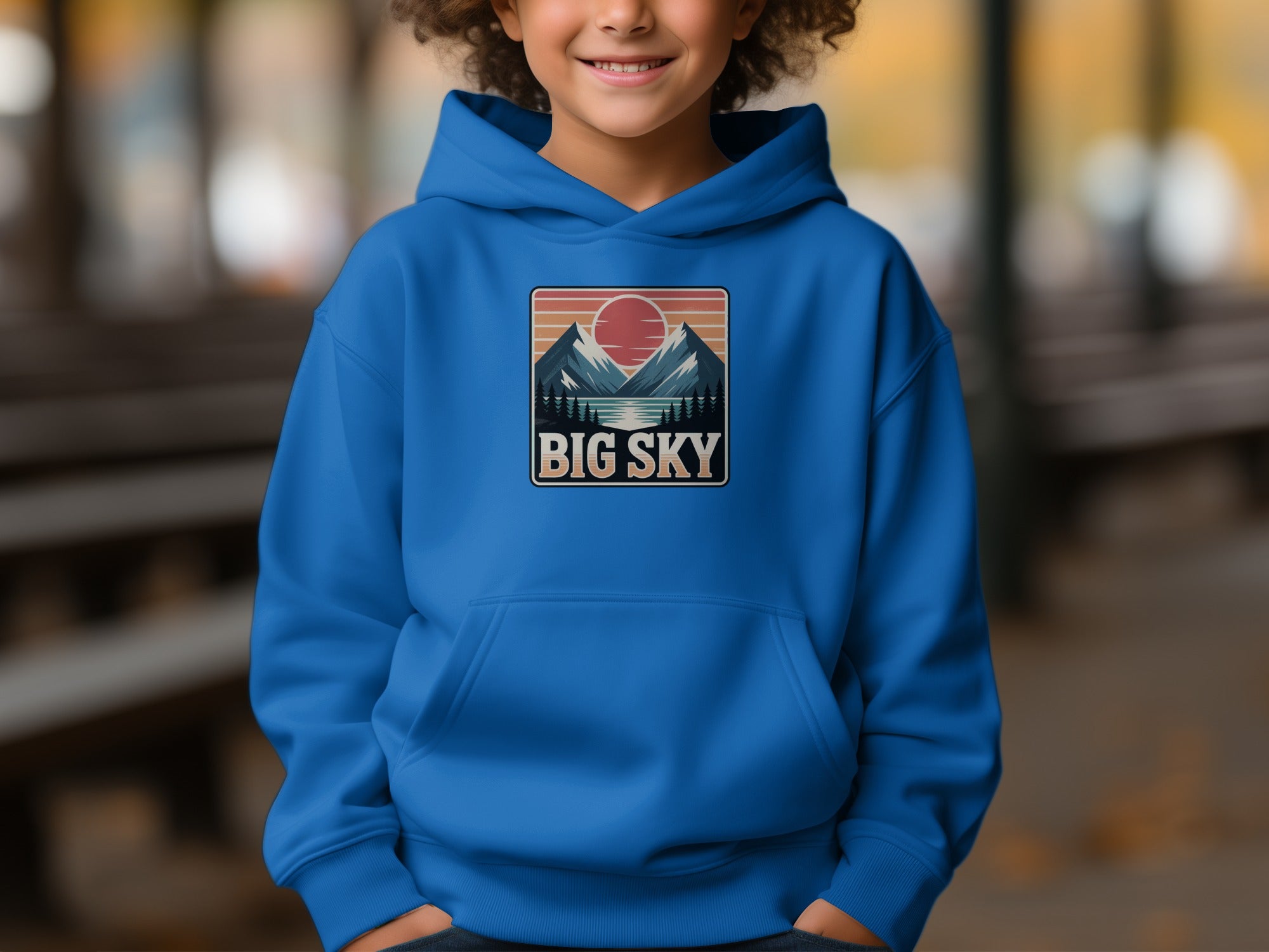 Big Sky Mountain Retro Hoodie for Kids