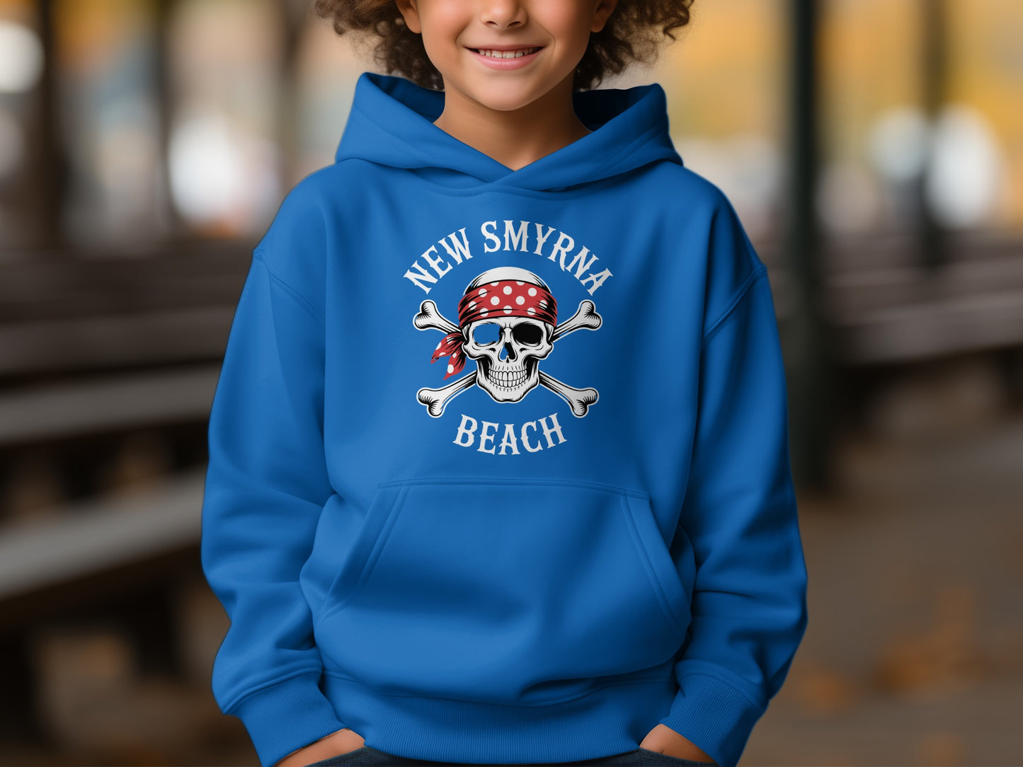 New Smyrna Beach Pirate Skull Kids Hoodie product