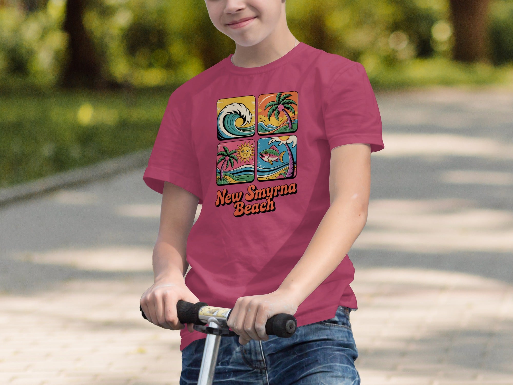 New Smyrna Beach Colorful Graphic Print T-shirt product