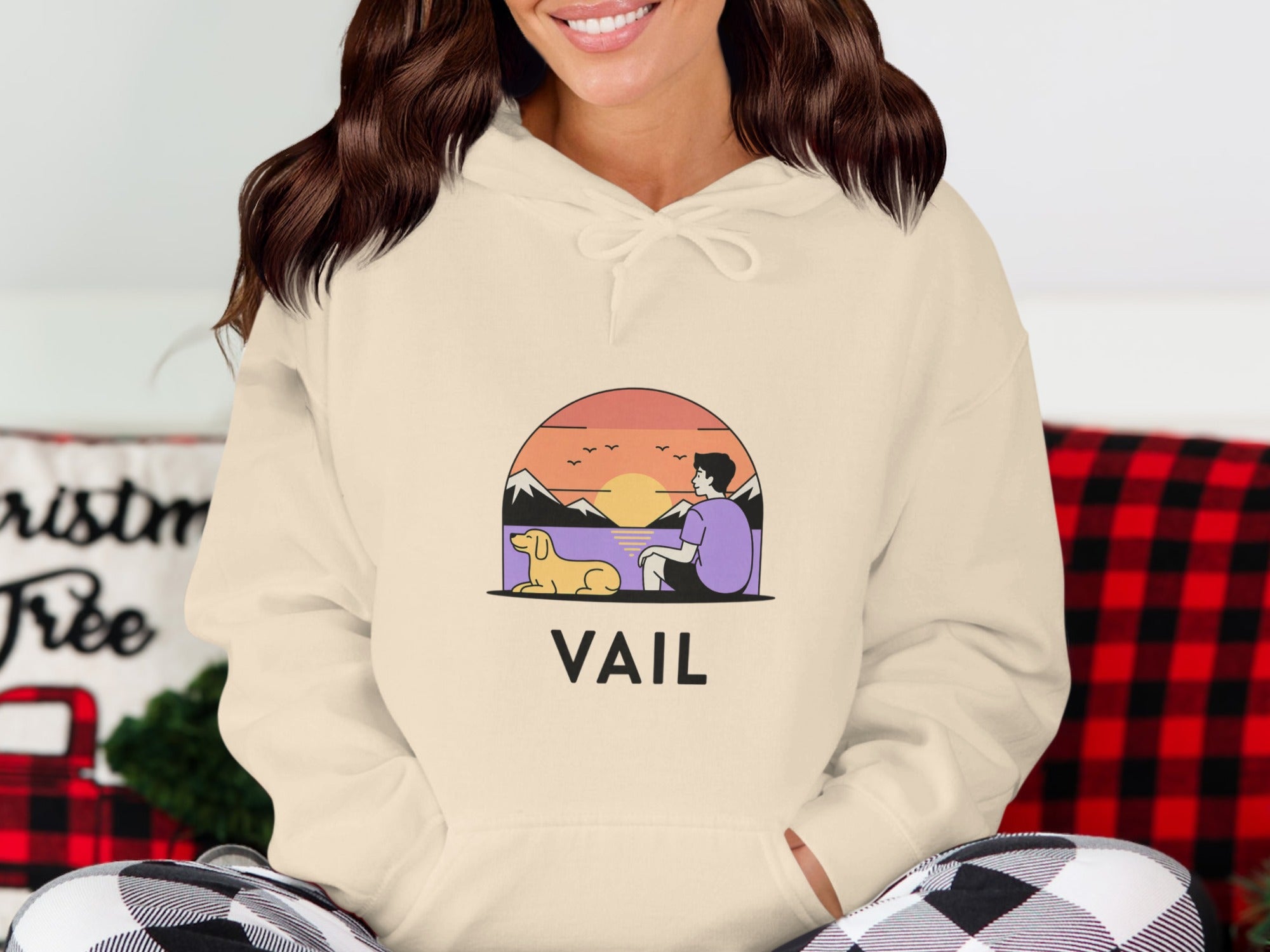 Vail Sunset Hoodie with Retro Styled Print product type