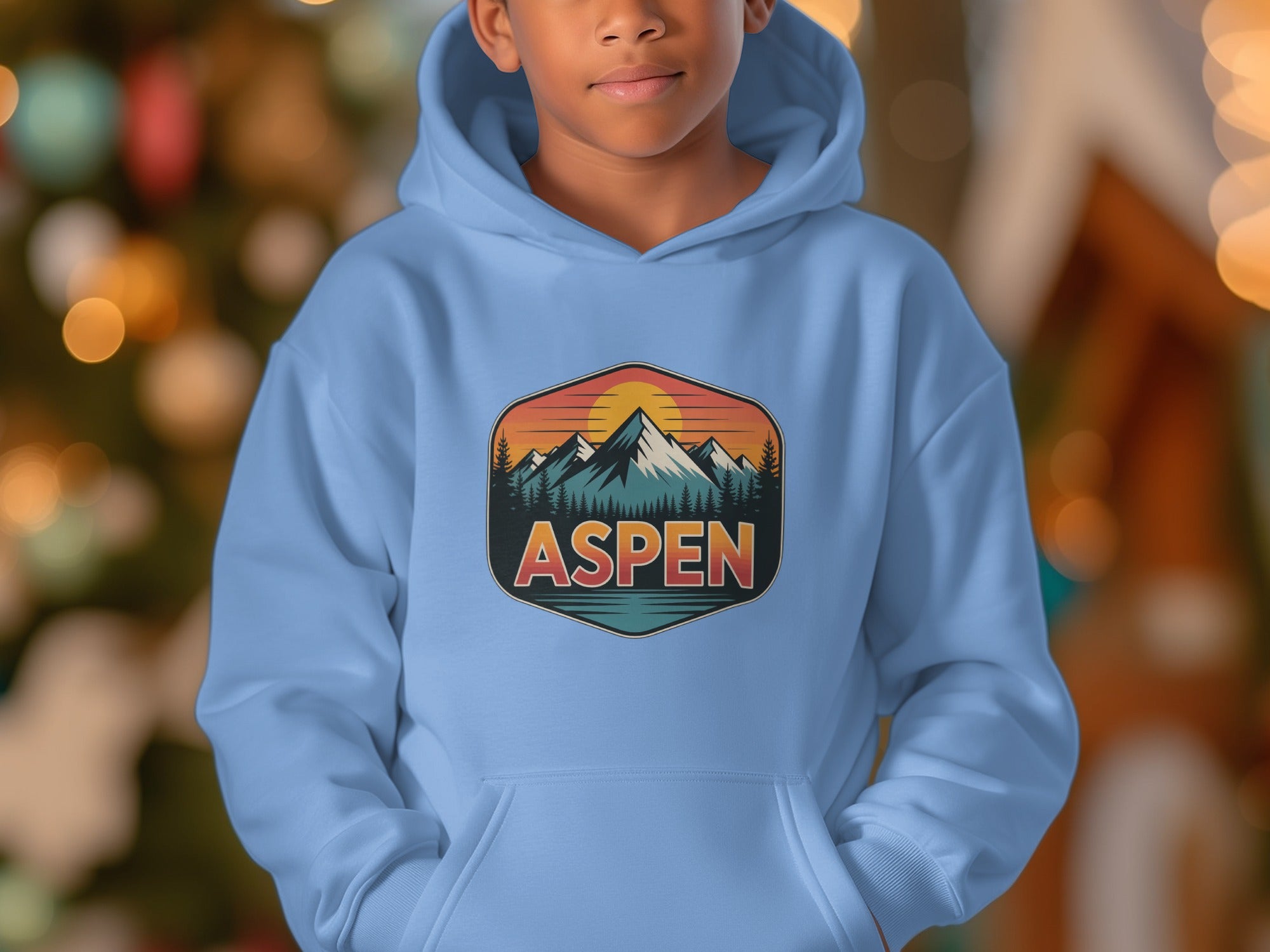 Aspen Mountain Scenic Design Youth Hoodie