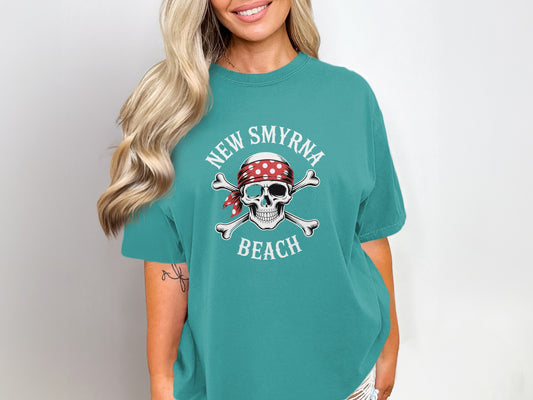 New Smyrna Beach Skull and Crossbones Shirt product