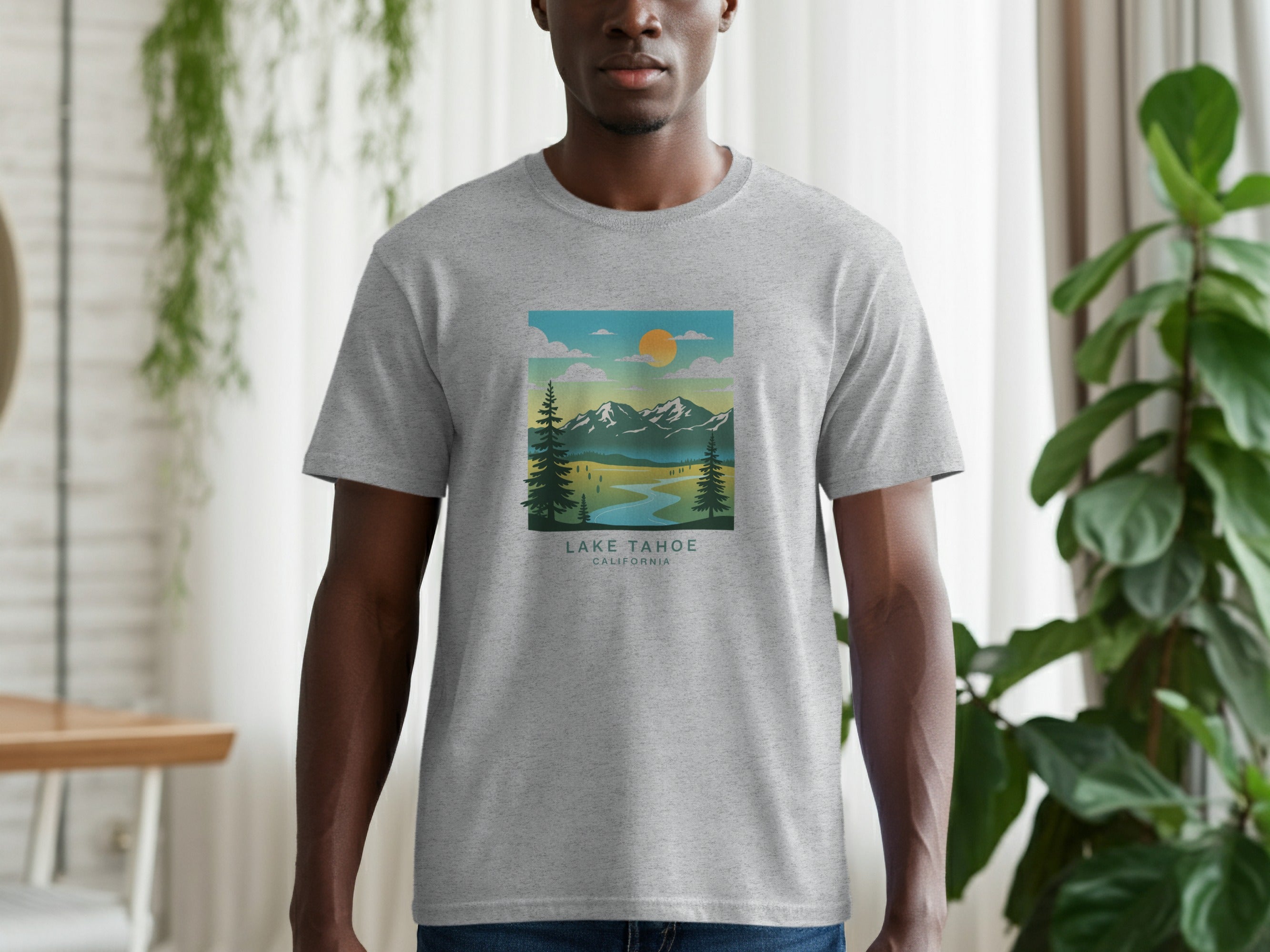 Lake Tahoe California Graphic Grey T-shirt product