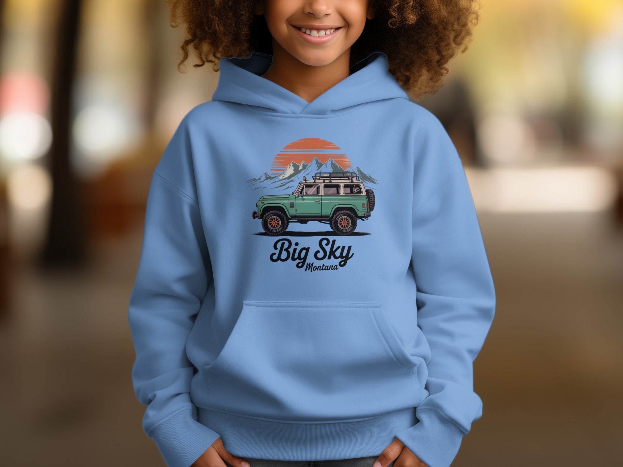 Big Sky Montana Hoodie with Vintage Style Graphic Design