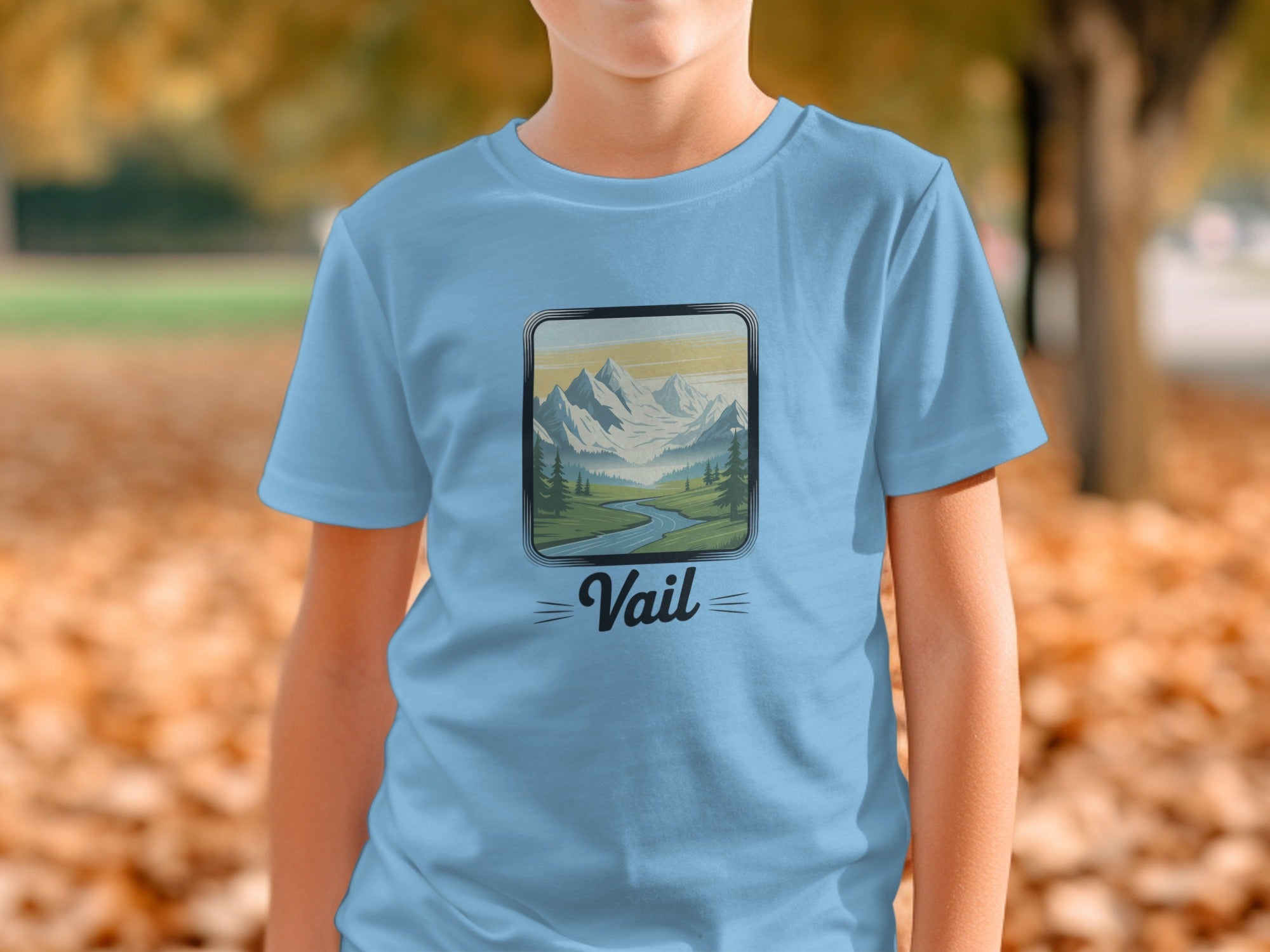 Vail Mountain Scenic Landscape Printed T-shirt product
