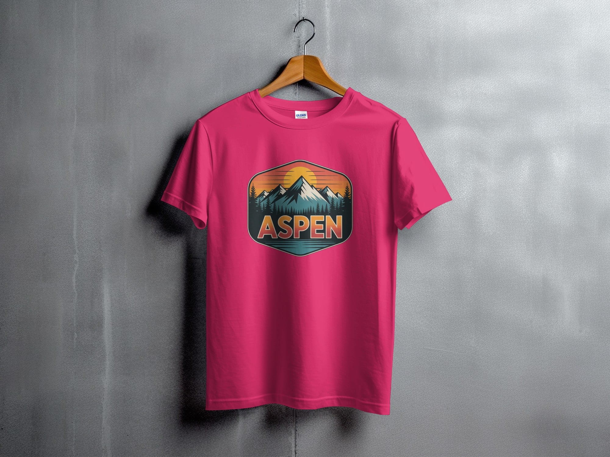 Aspen Mountain Scene Graphic T-shirt