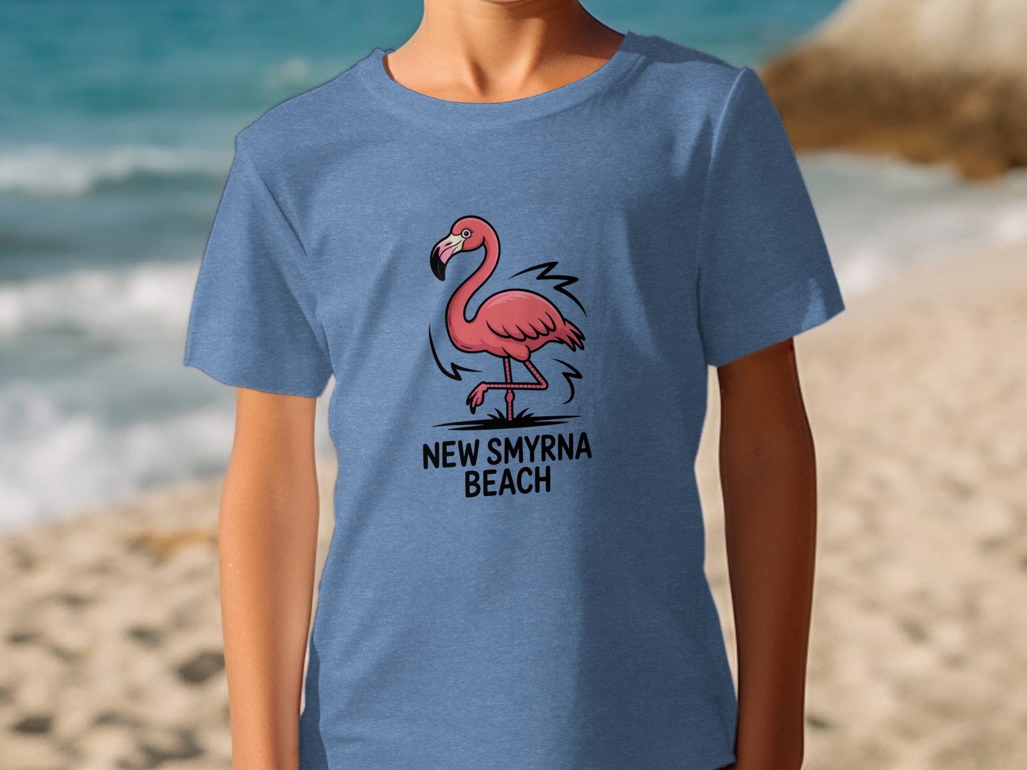 New Smyrna Beach Flamingo Print T-shirt product