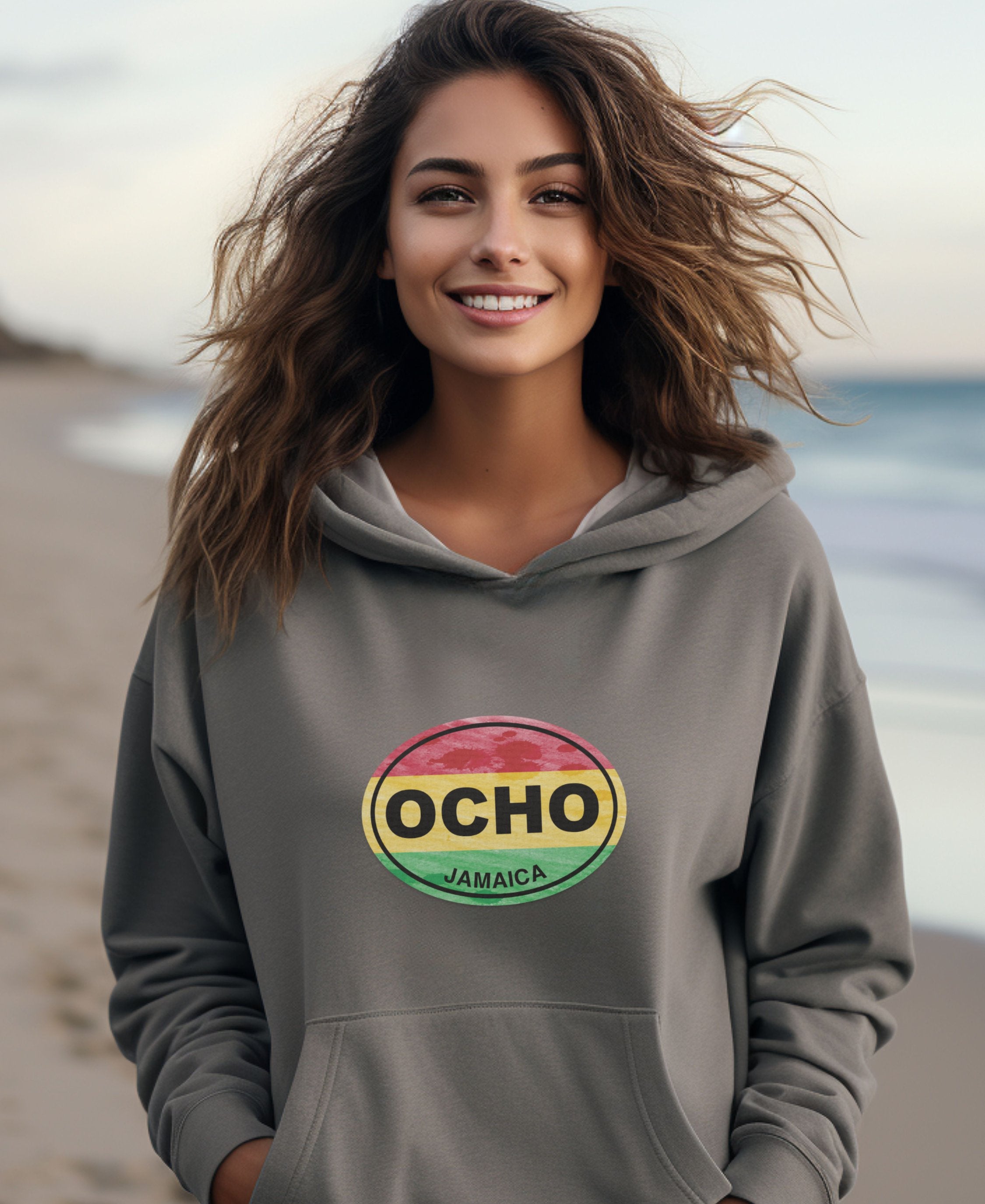 Ocho Rios Island Beats & Cool Breeze Womens Hoodie