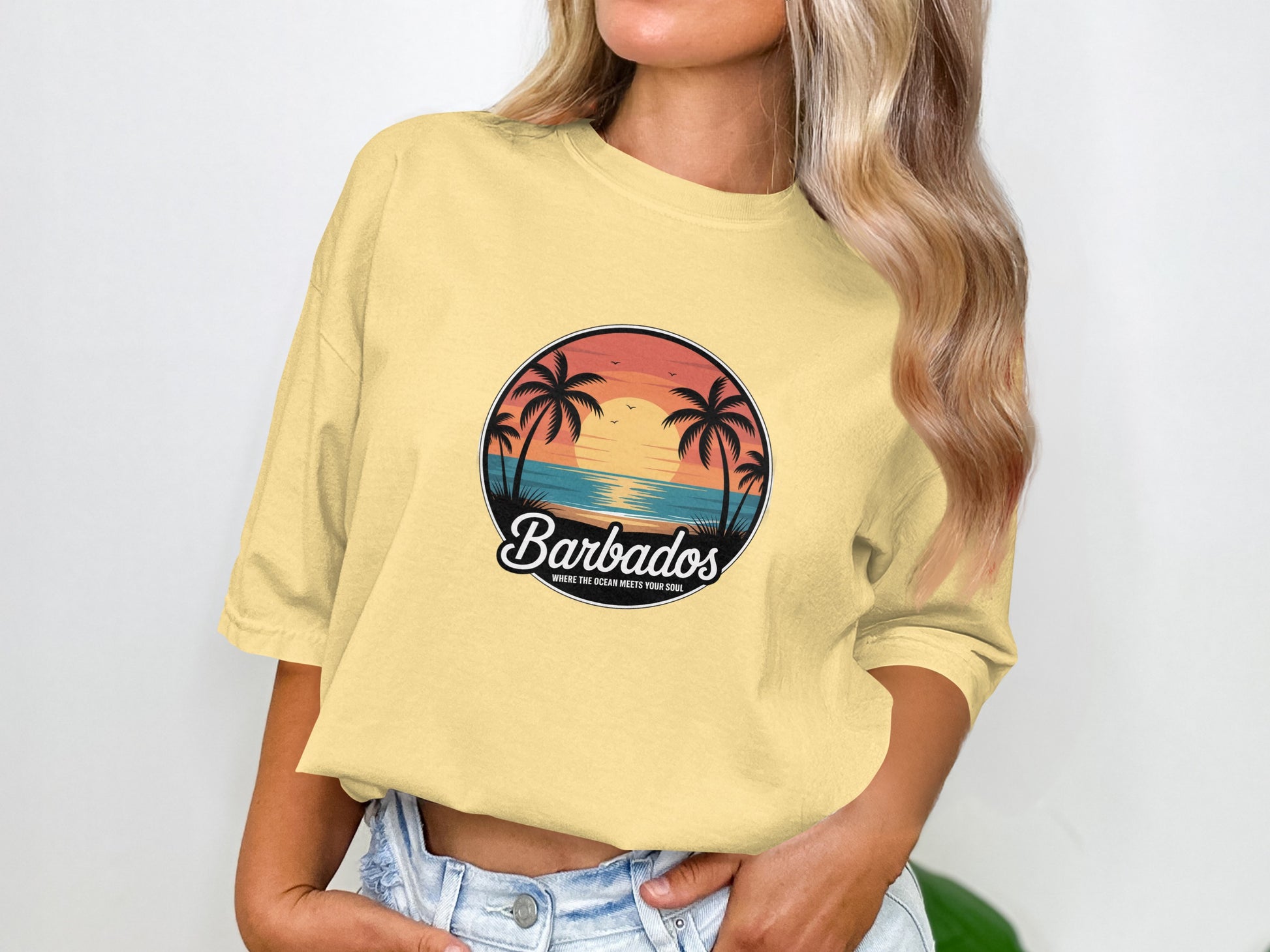 Vintage Sunset Barbados Beach Scene T-shirt product