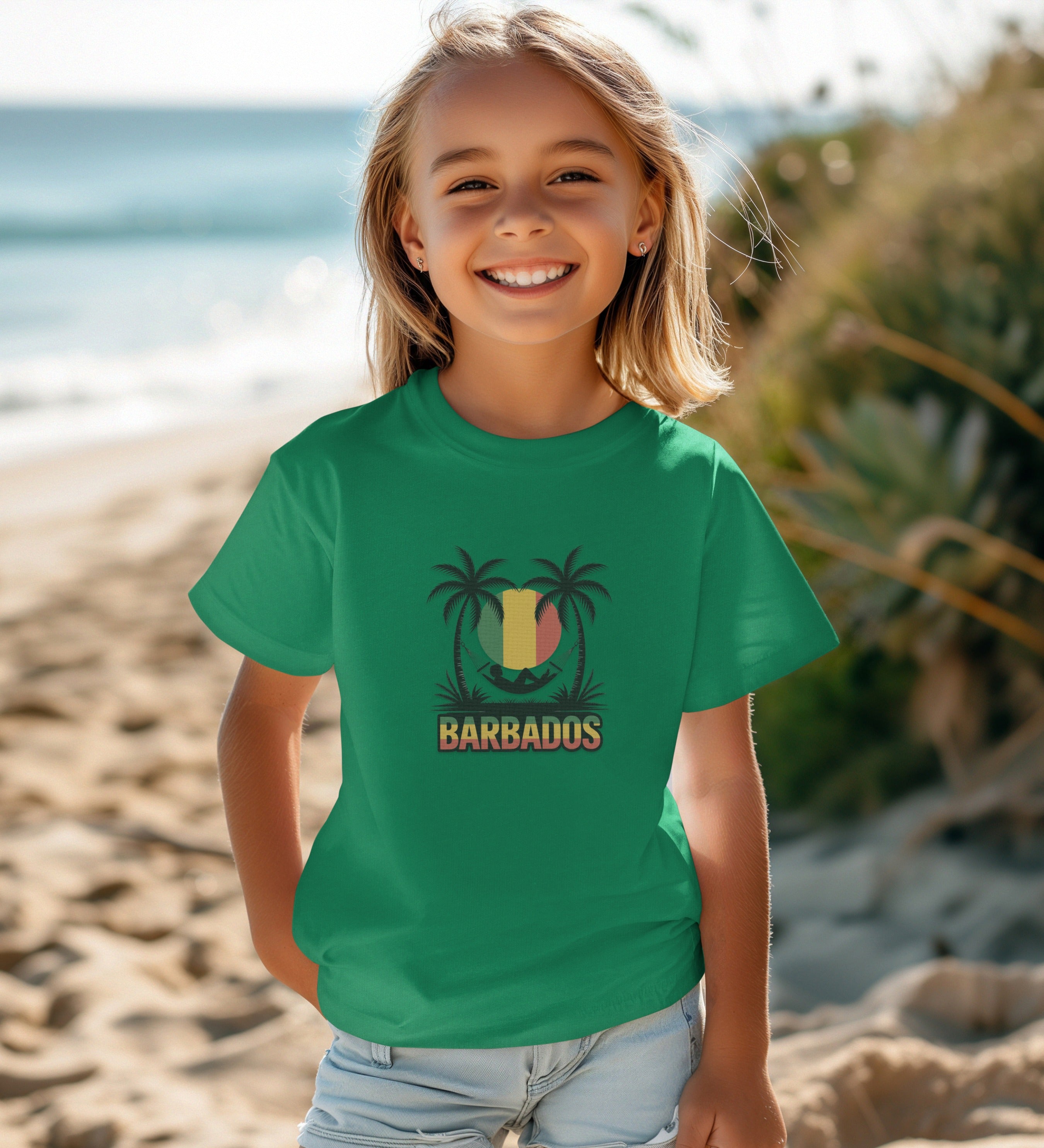 Vibrant Barbados Beach Scene Graphic T-shirt product type