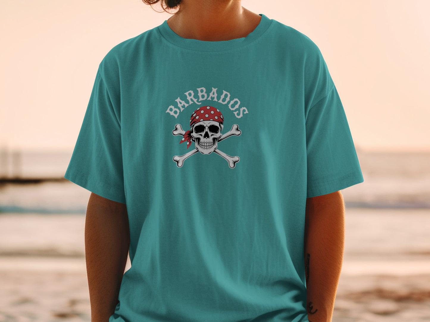 Barbados Pirate Skull Graphic T-Shirt Casual product