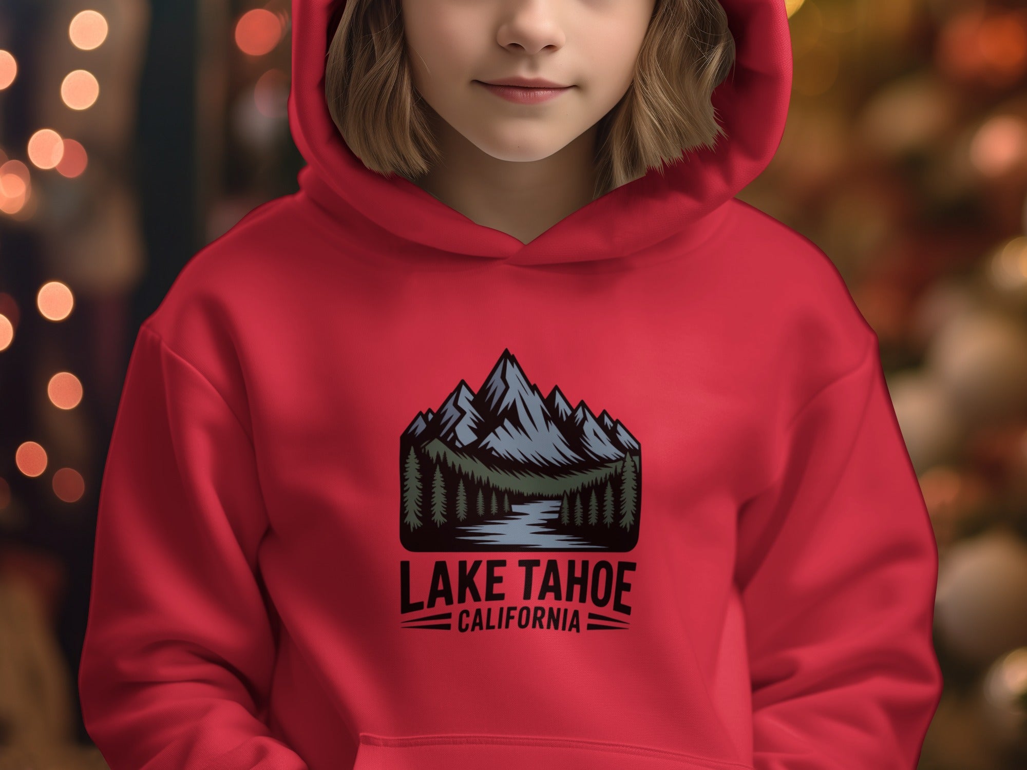 Lake Tahoe California Red Hoodie for Kids