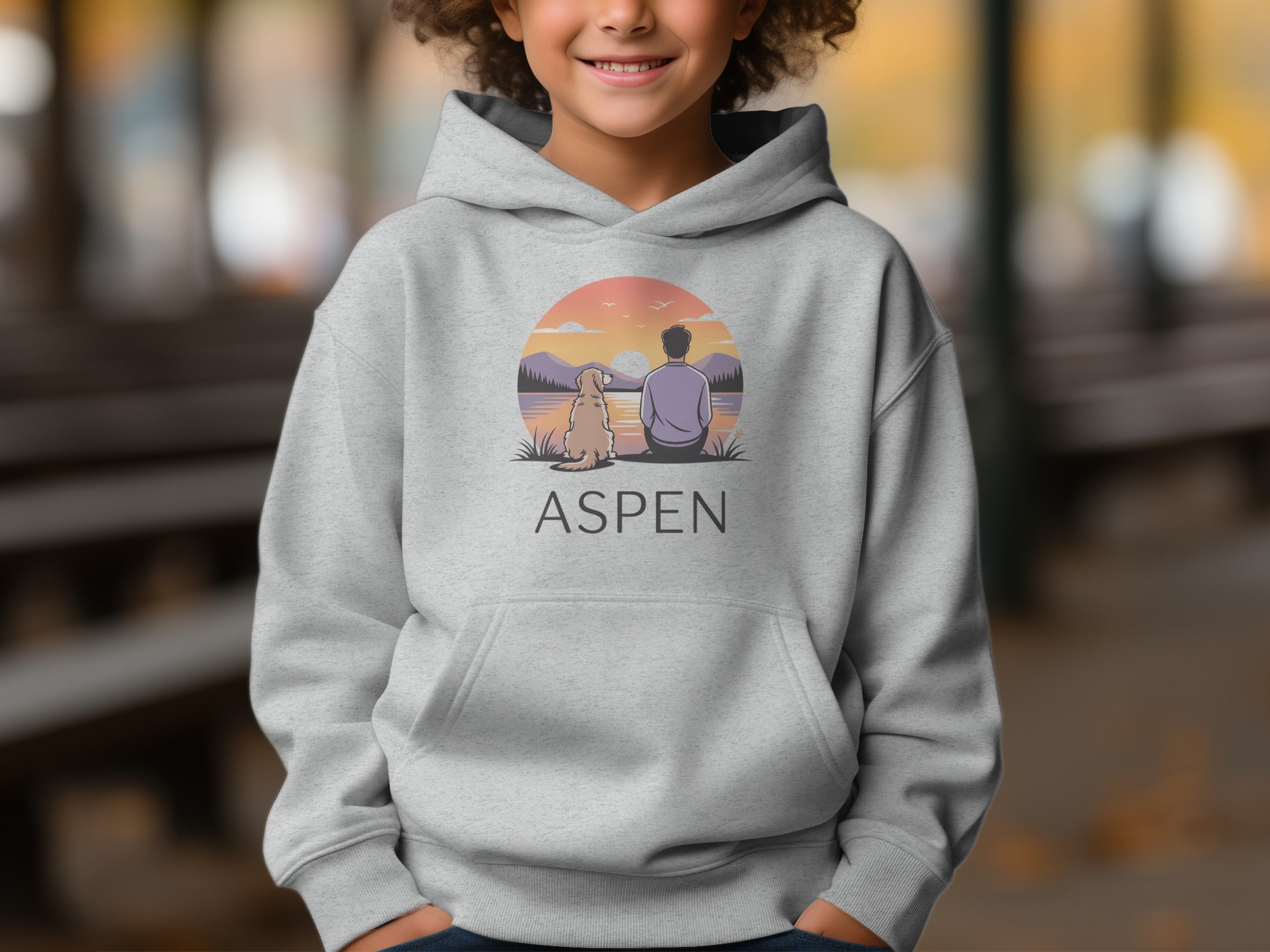 Aspen Hoodie with Scenic Illustration for Kids