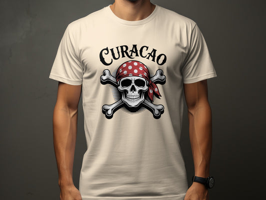 Curacao Skull and Crossbones Pirate Graphic T-Shirt