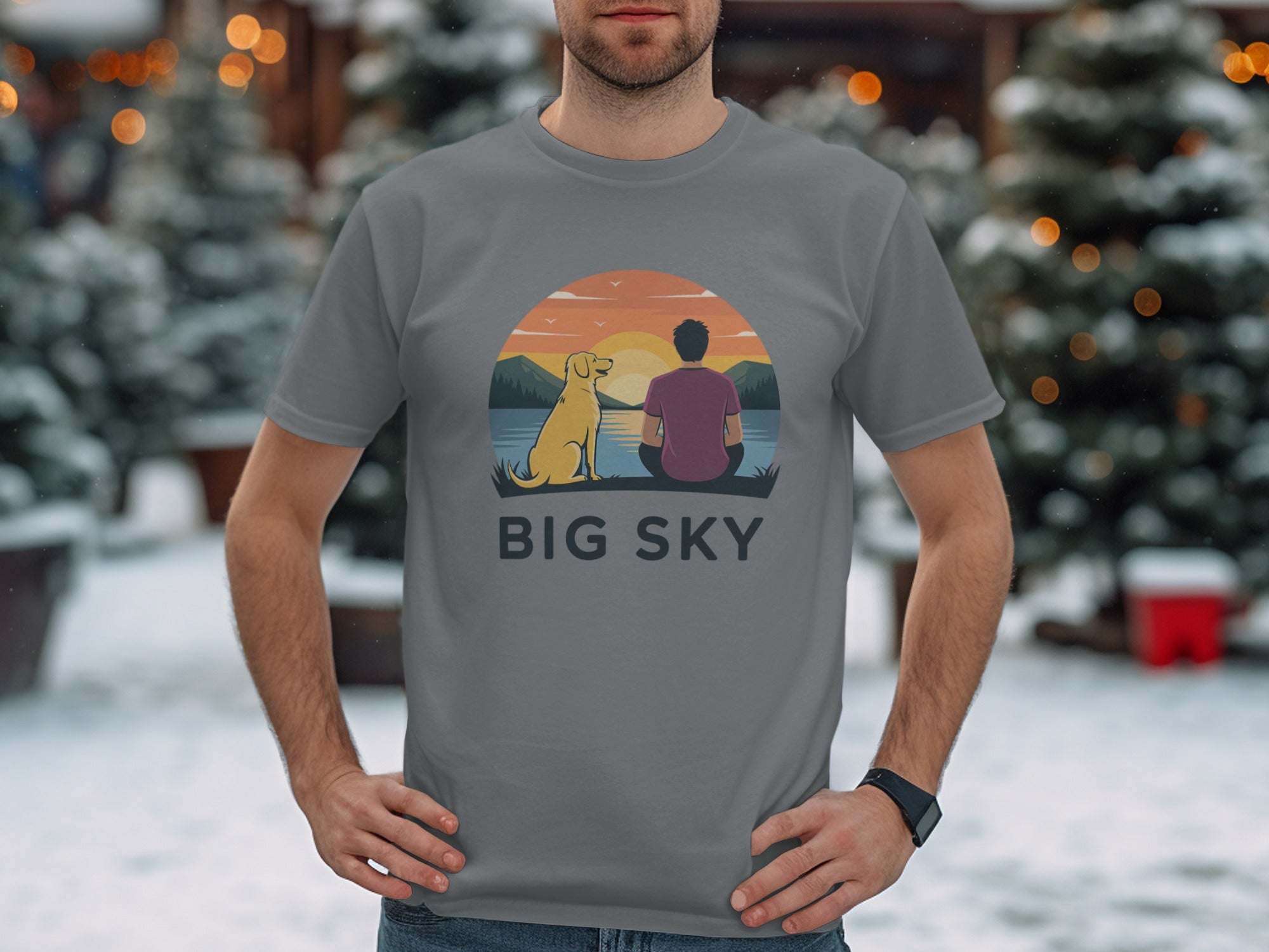 Big Sky Scenic Nature Art Graphic T-shirt