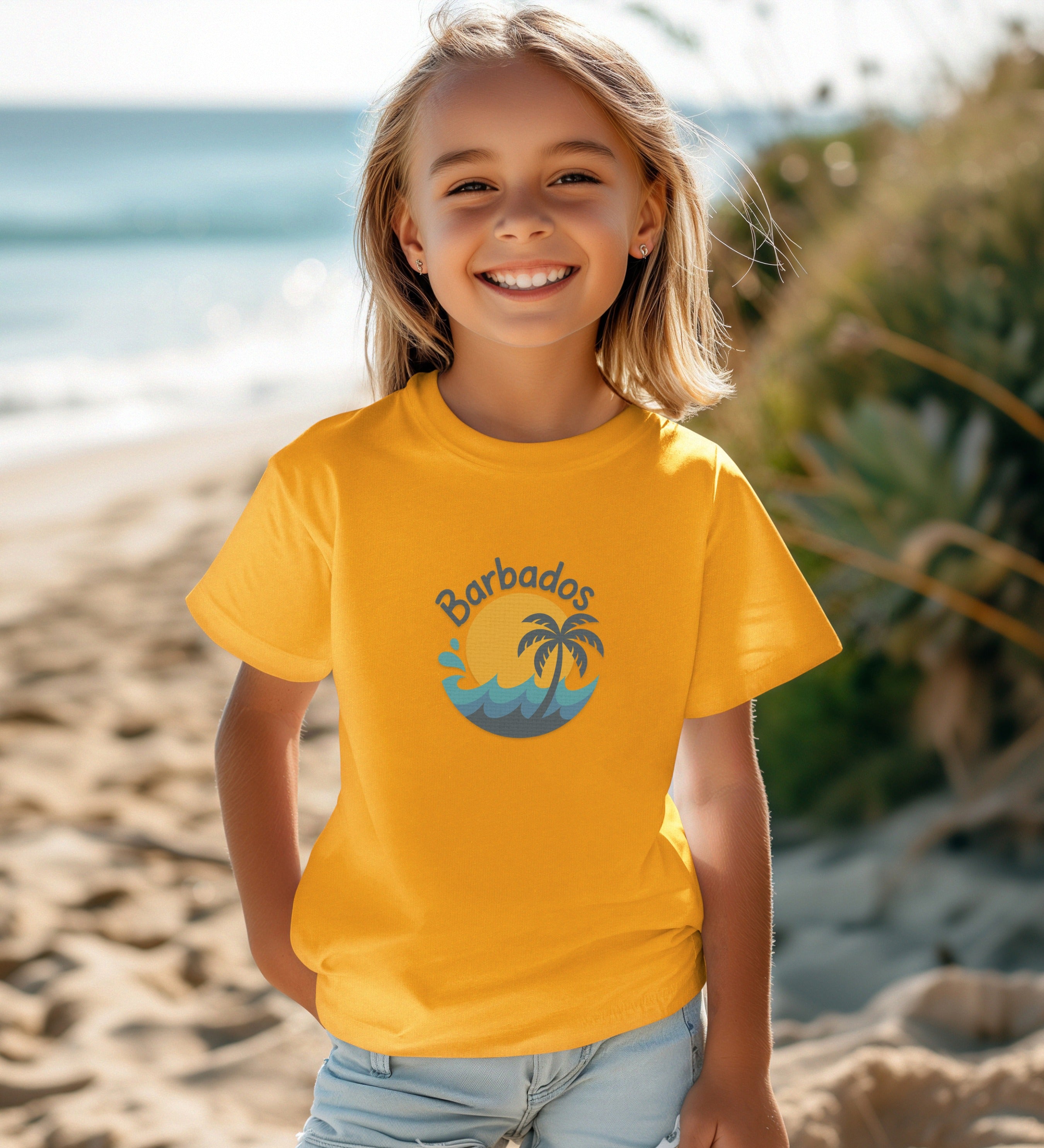 Barbados Wave and Palm Tree Design T-shirt product