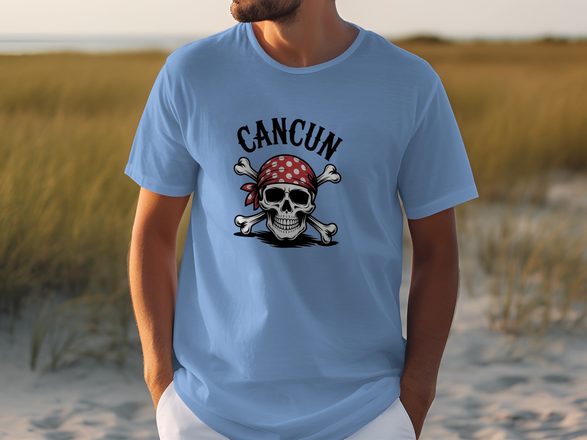 Cancun Pirate Skull Graphic T-Shirt product