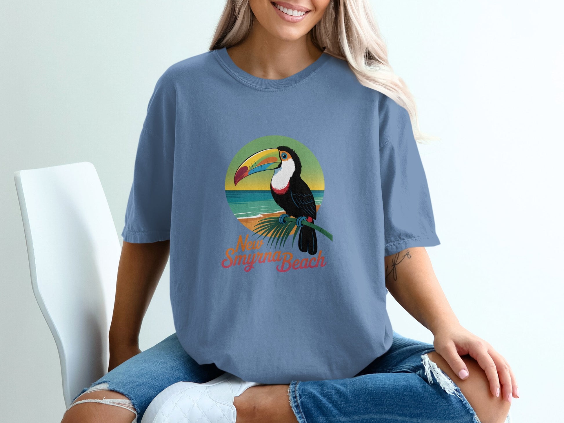 New Smyrna Beach Toucan Print T-Shirt product