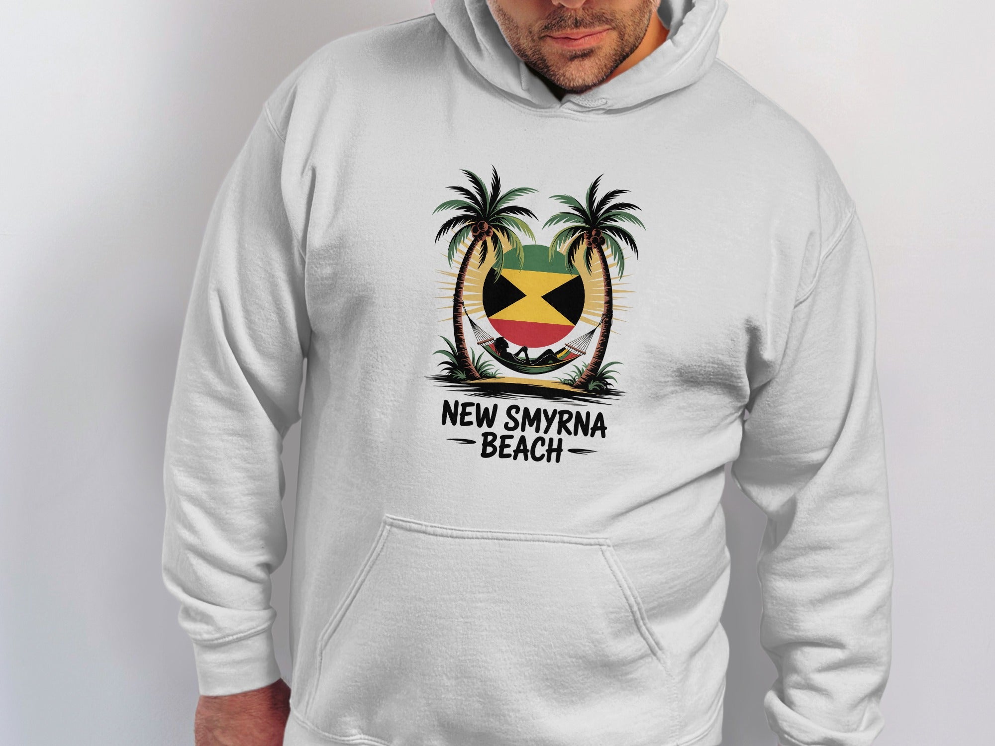 New Smyrna Beach Hoodie with Tropical Palm Trees product