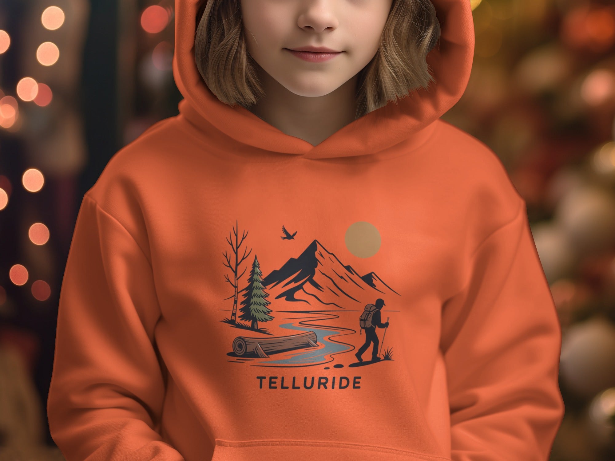 Telluride Hiking Adventure Orange Hoodie