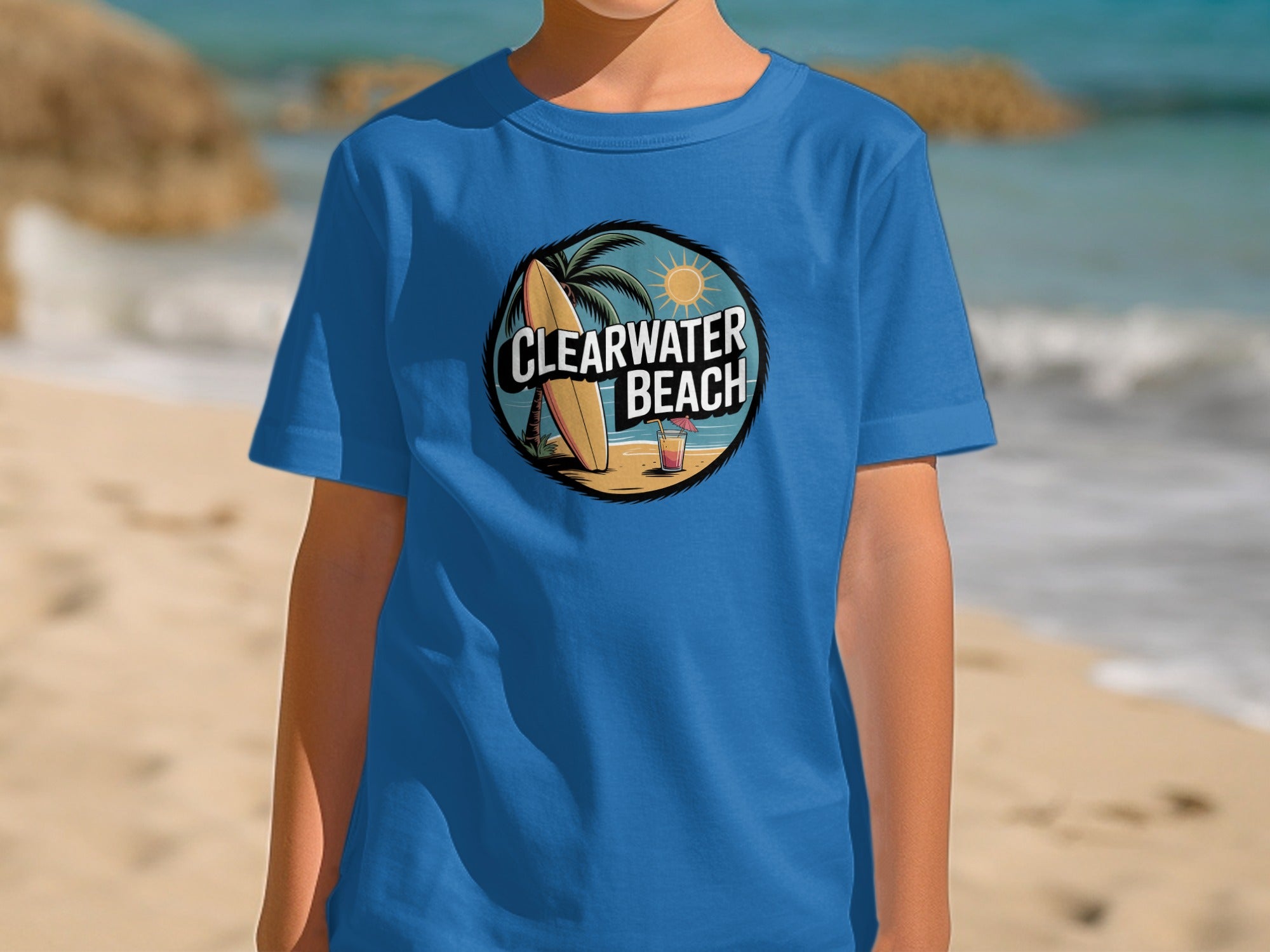 ClearWater Beach Surfboard Design T-Shirt product