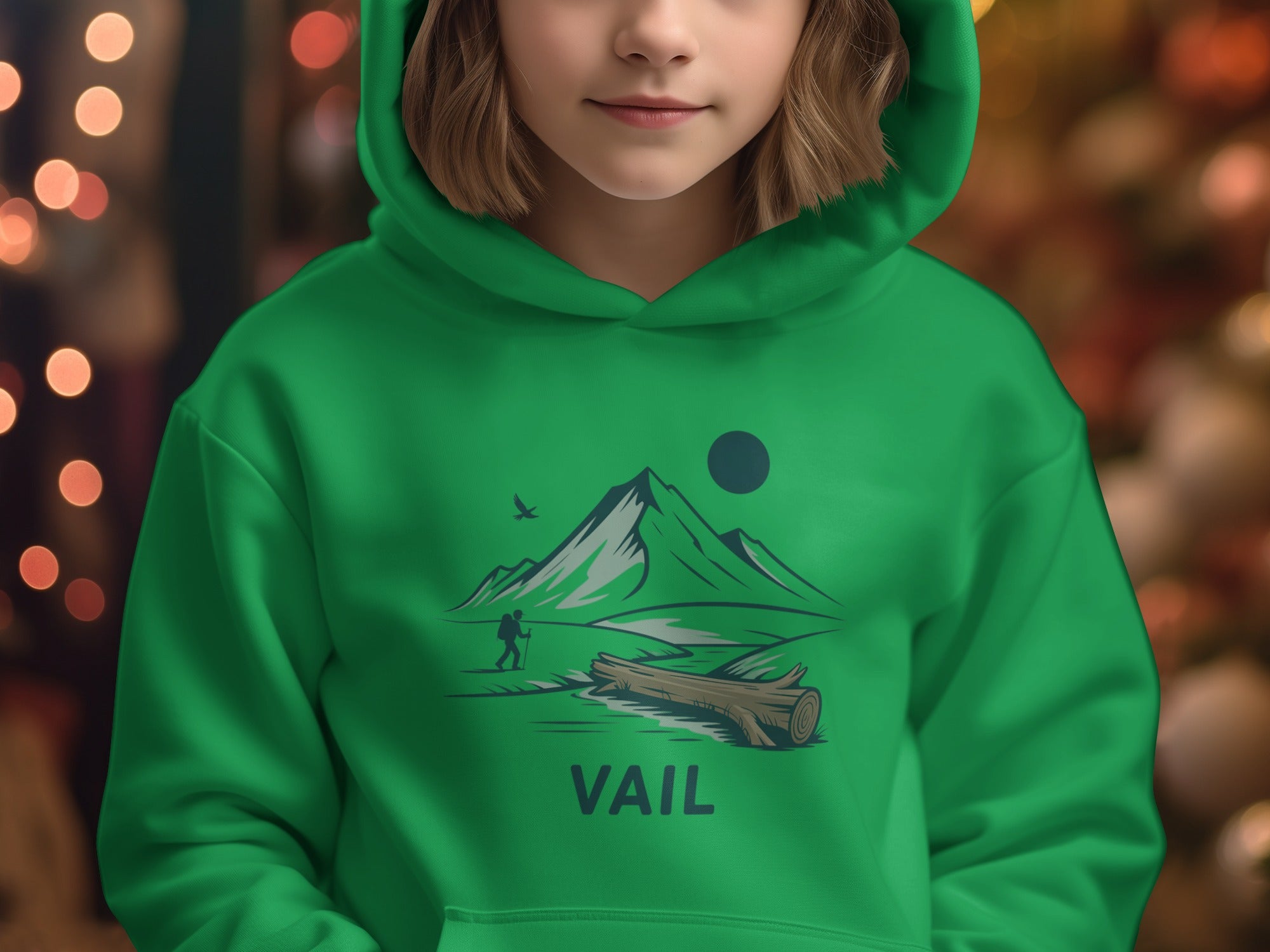 Stylish Hooded Sweatshirt With Vail Mountain Design