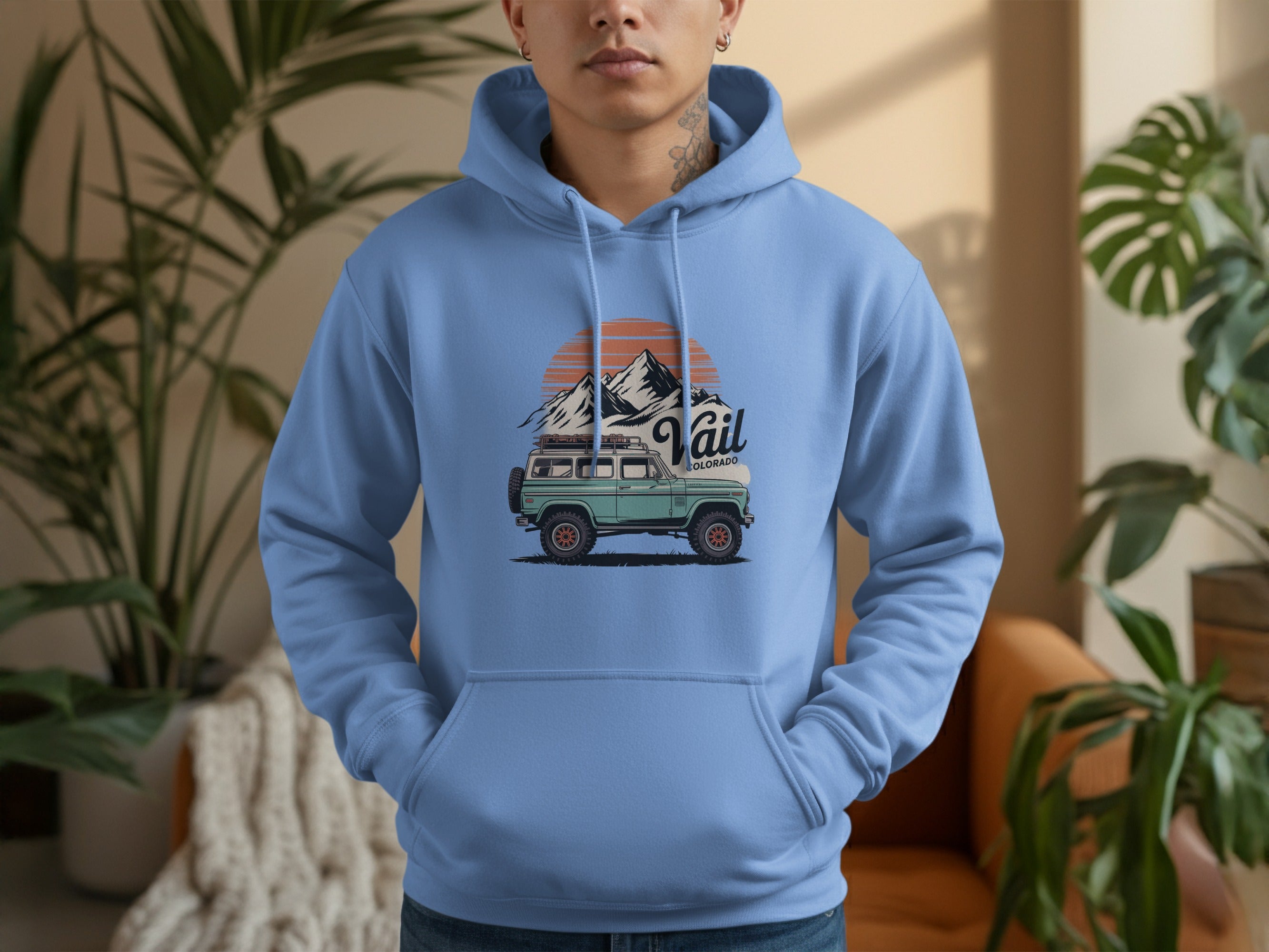 Vail Adventure Hoodie with Mountain Design product type