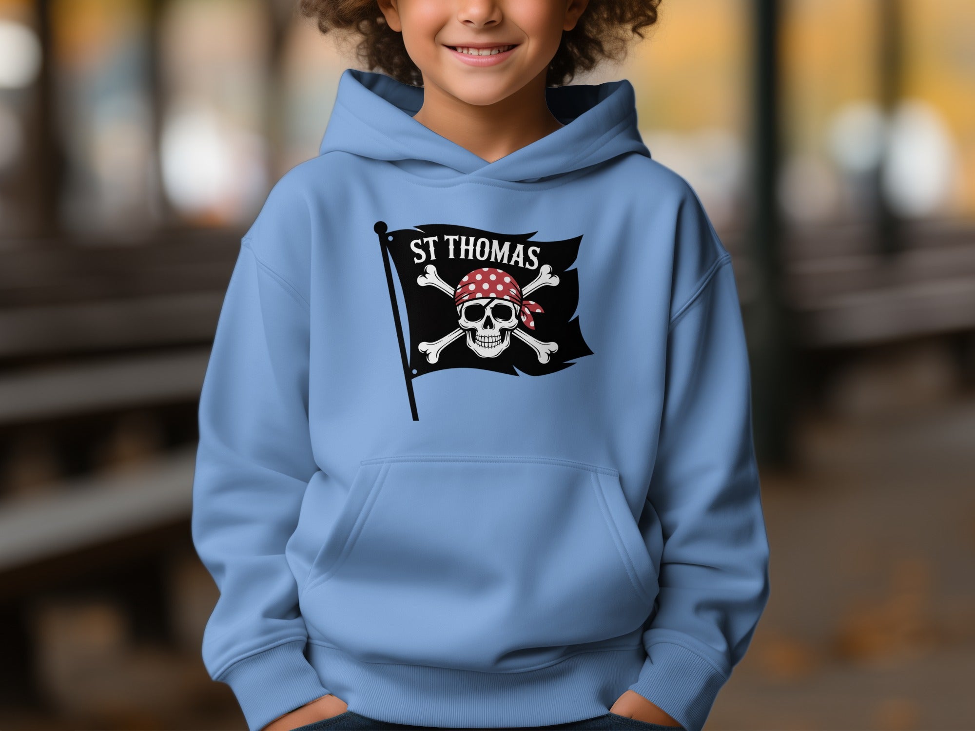 St Thomas Flag Skull Design Kids Hoodie product