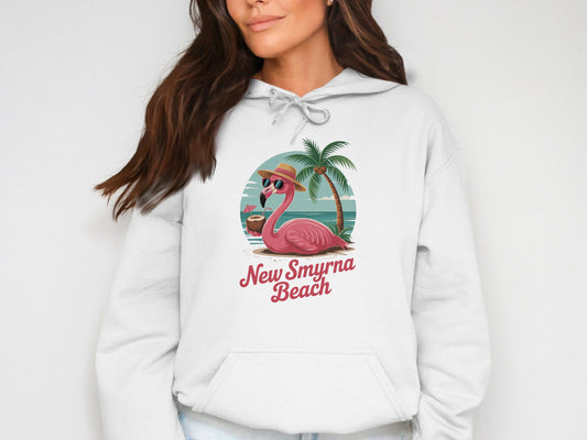 New Smyrna Beach Flamingo Hoodie Sweatshirt product type