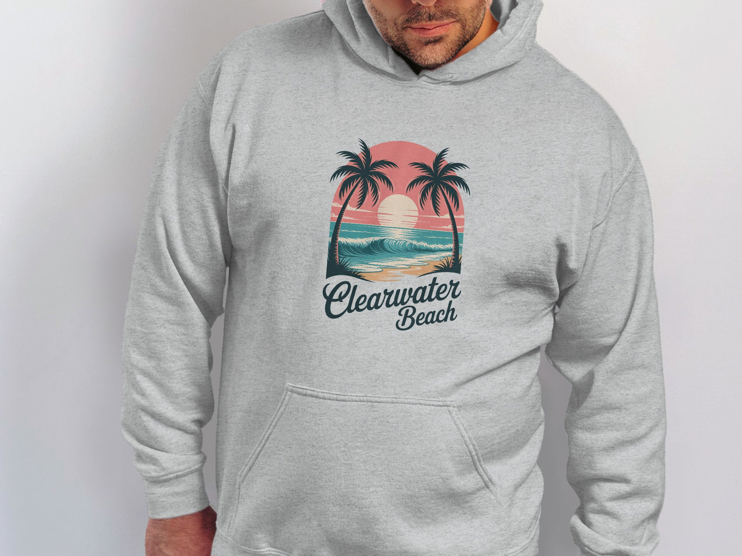 Clearwater Beach Palm Trees Sunset Graphic Hoodie product