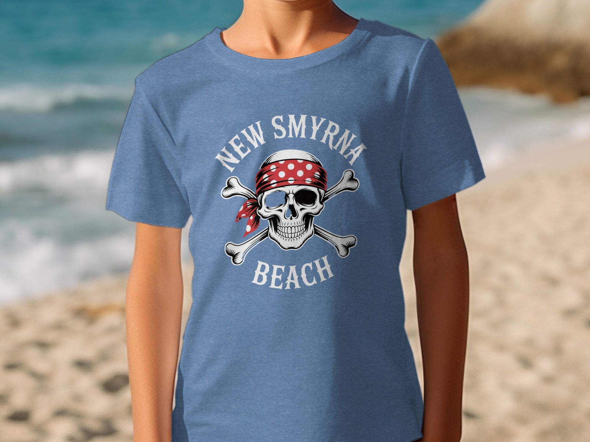 New Smyrna Beach Pirate Skull Crossbones T-Shirt product