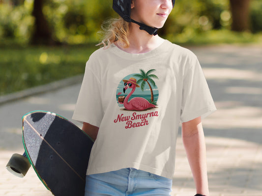 New Smyrna Beach Flamingo Design Graphic T-shirt product