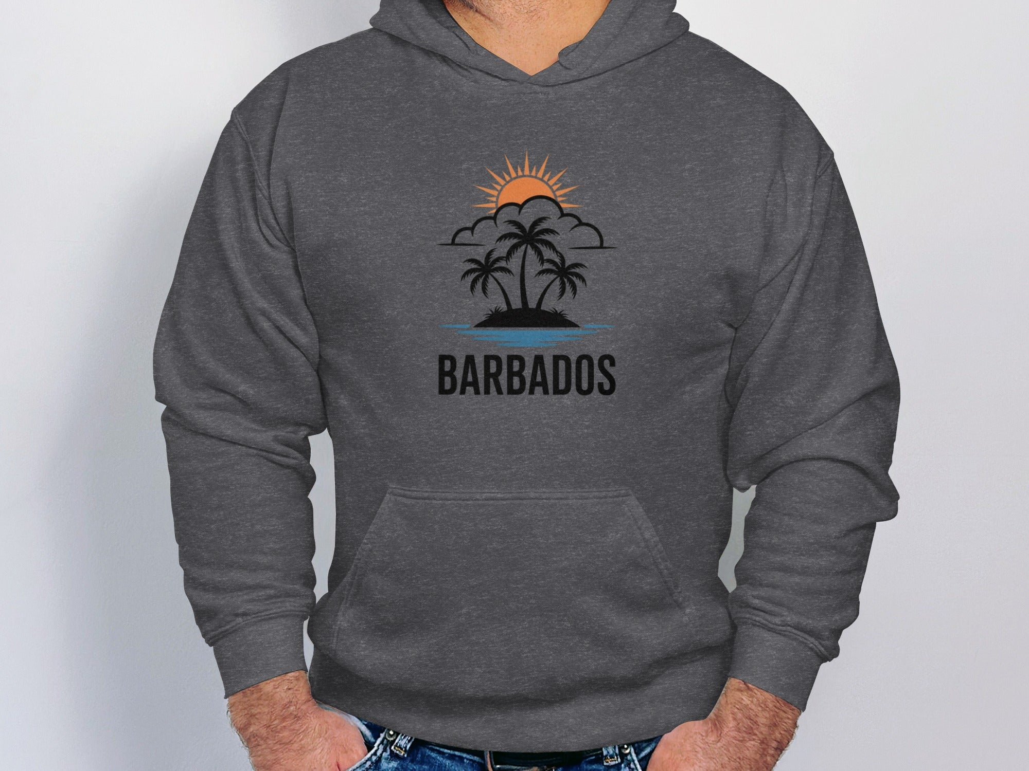 Barbados Sun and Palm Trees Graphic Hoodie product