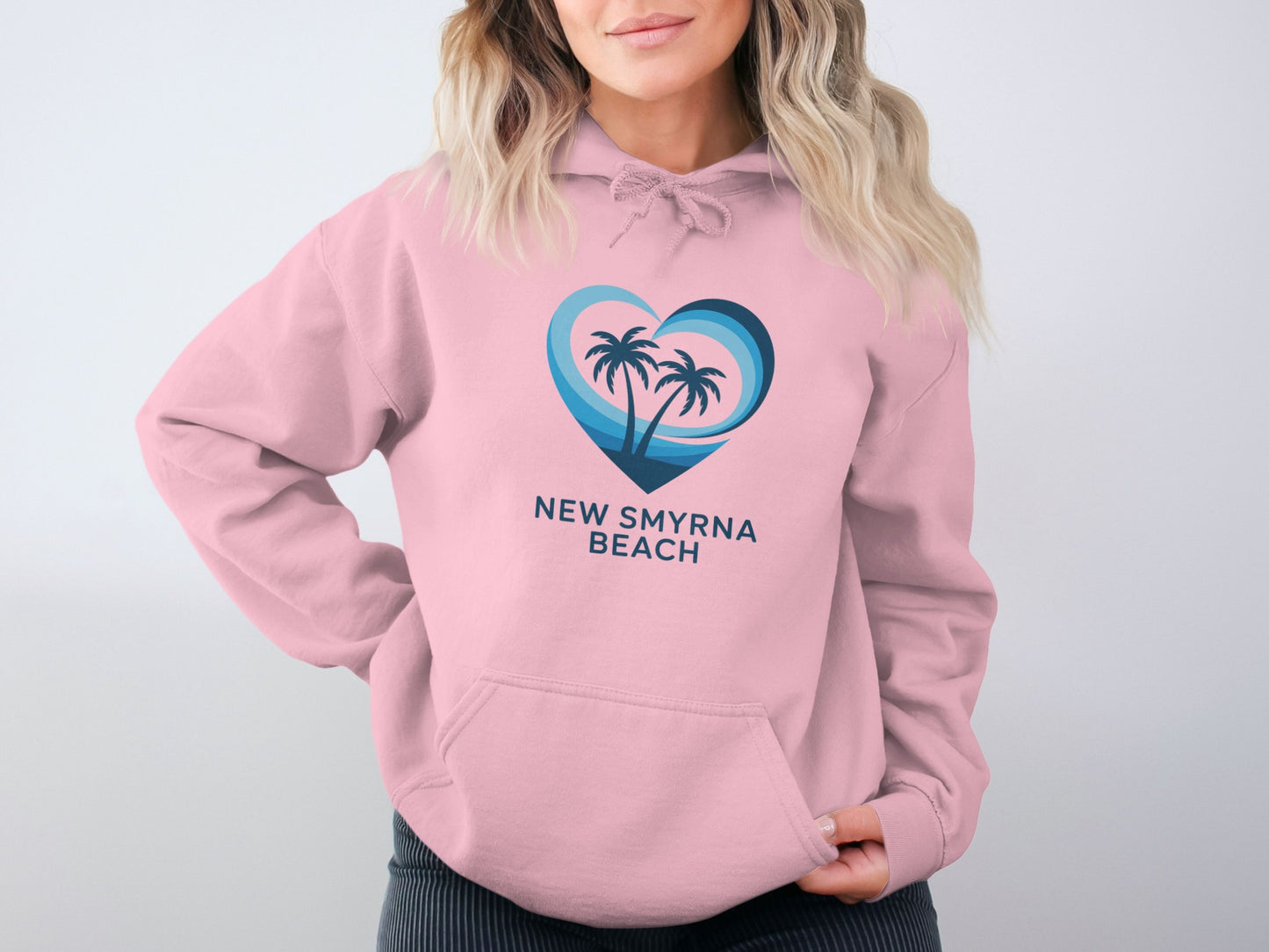 New Smyrna Beach Hoodie with Heart and Palm design product type