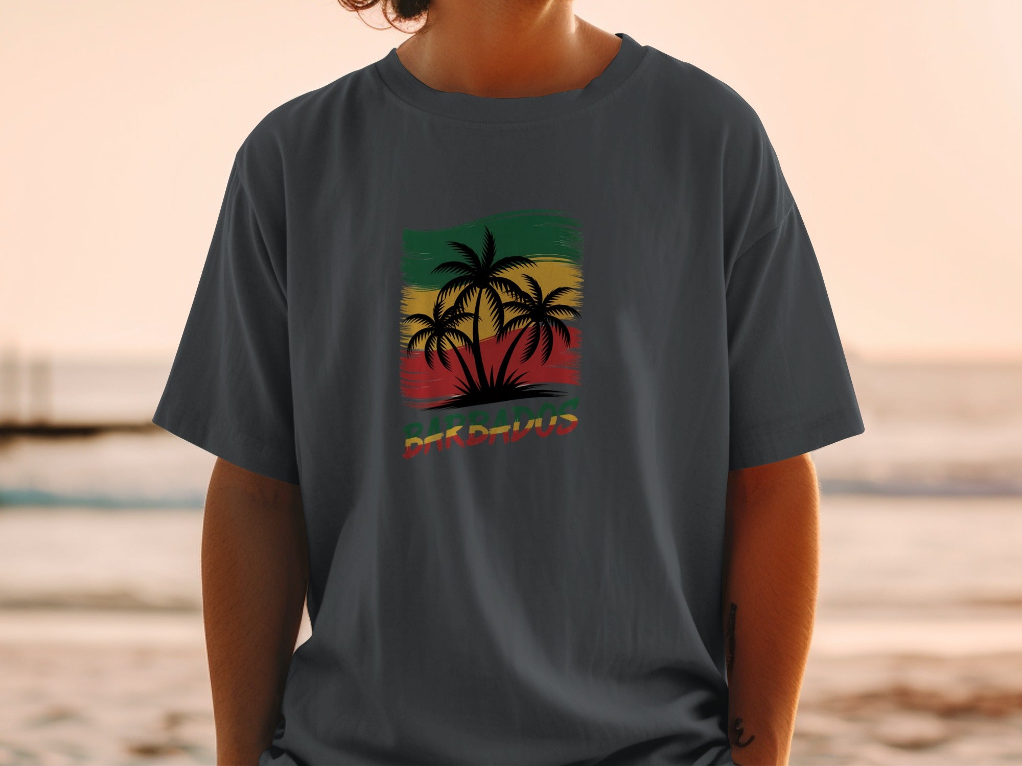 Barbados Palm Beach Sunset Graphic Tee product type