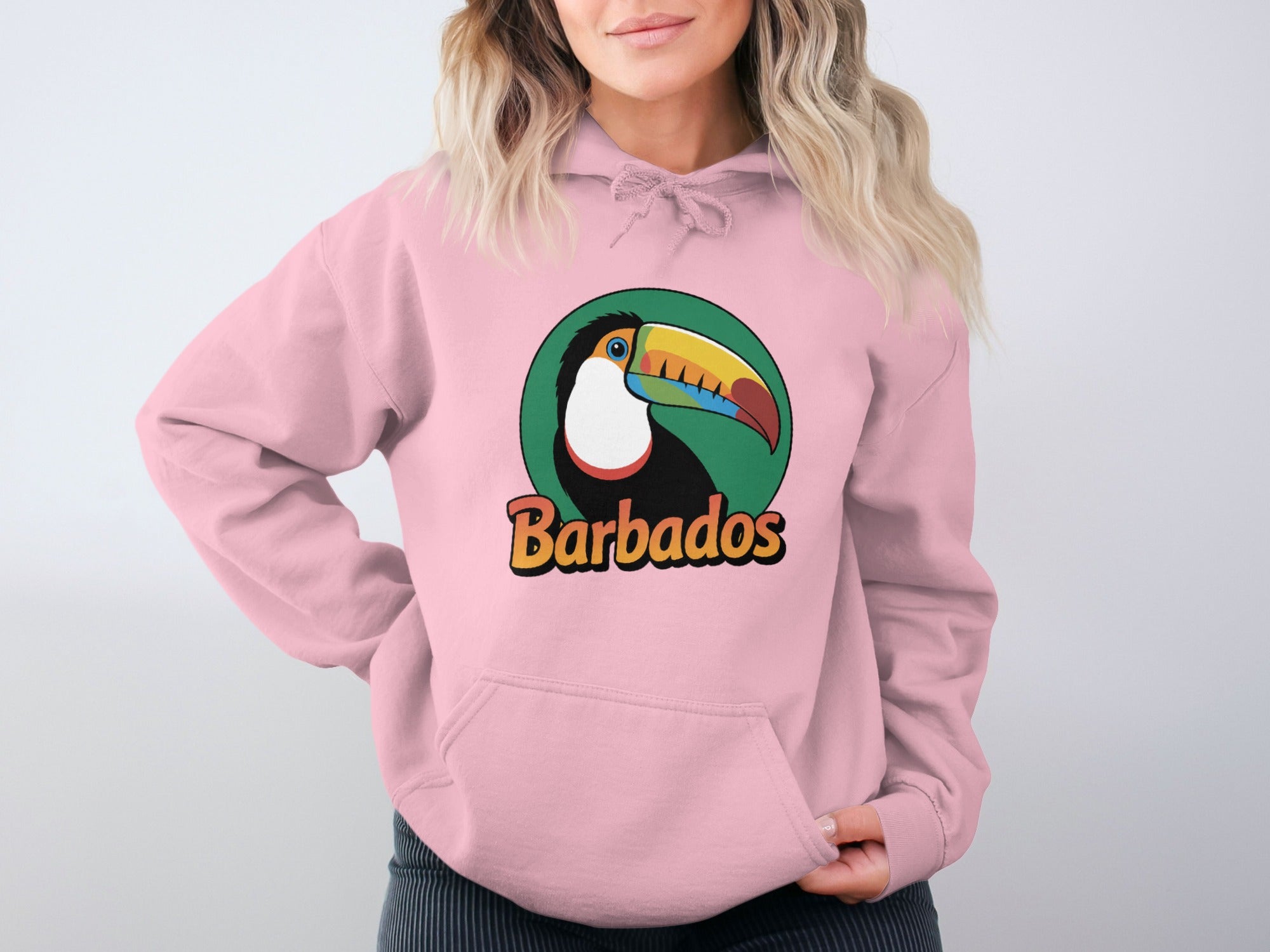 Barbados Toucan Graphic Pink Hoodie product