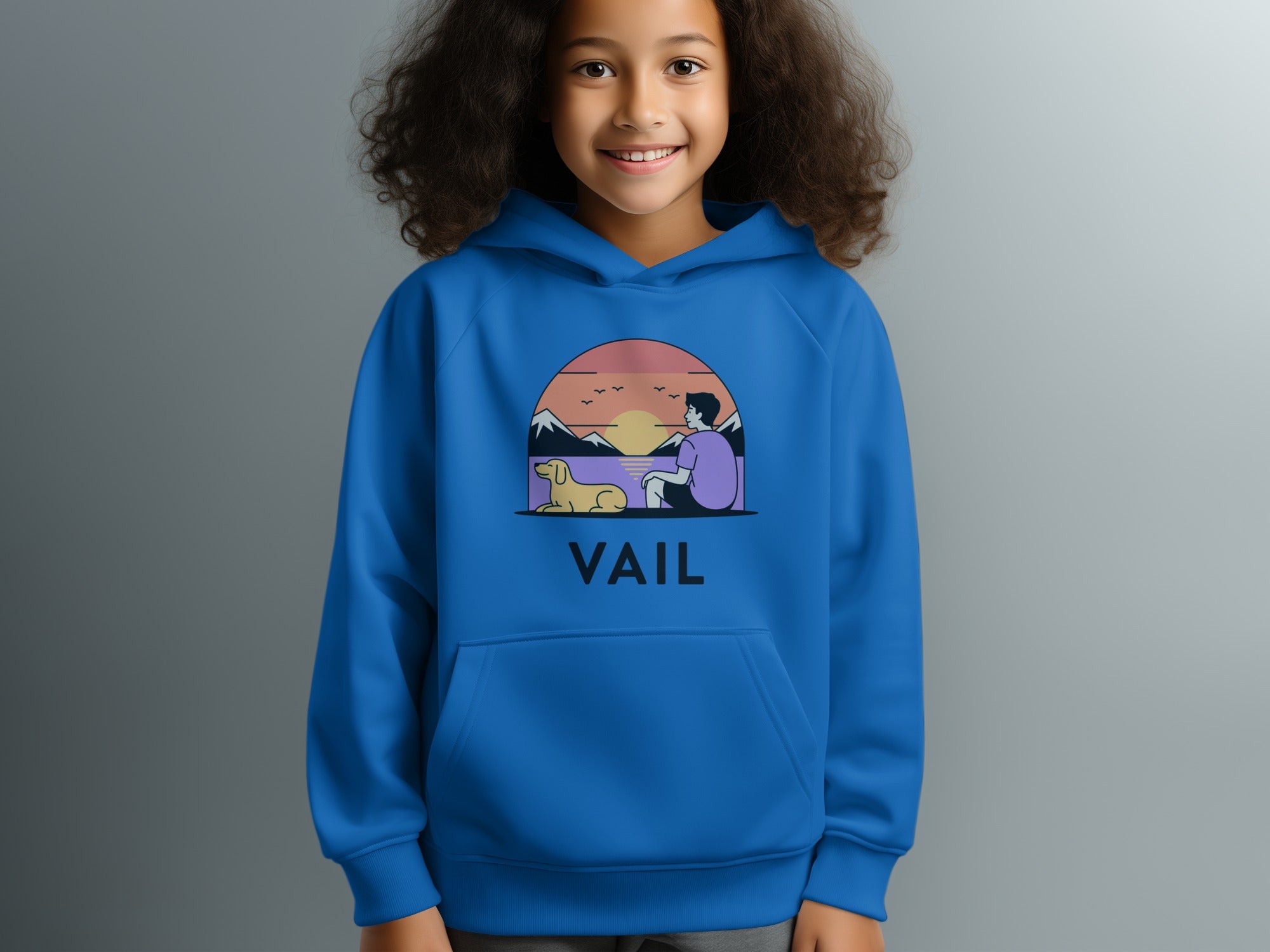 Vail Sunset Mountain Design Hooded Sweatshirt product