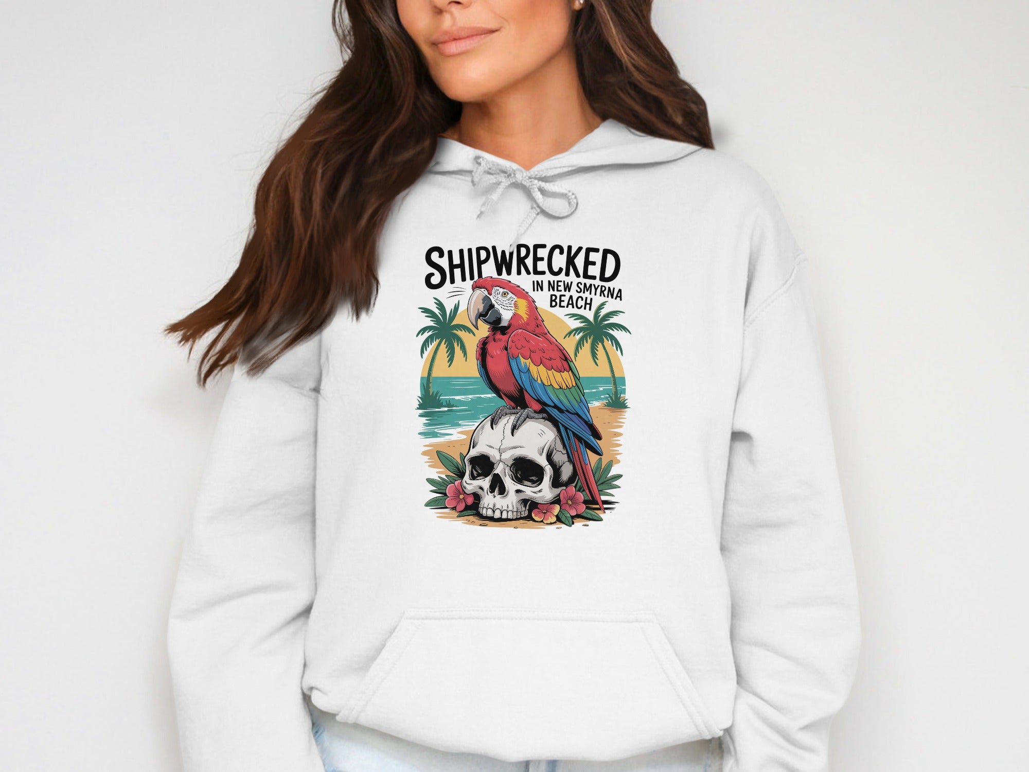 Shipwrecked in New Smyrna Beach Parrot Hoodie product type
