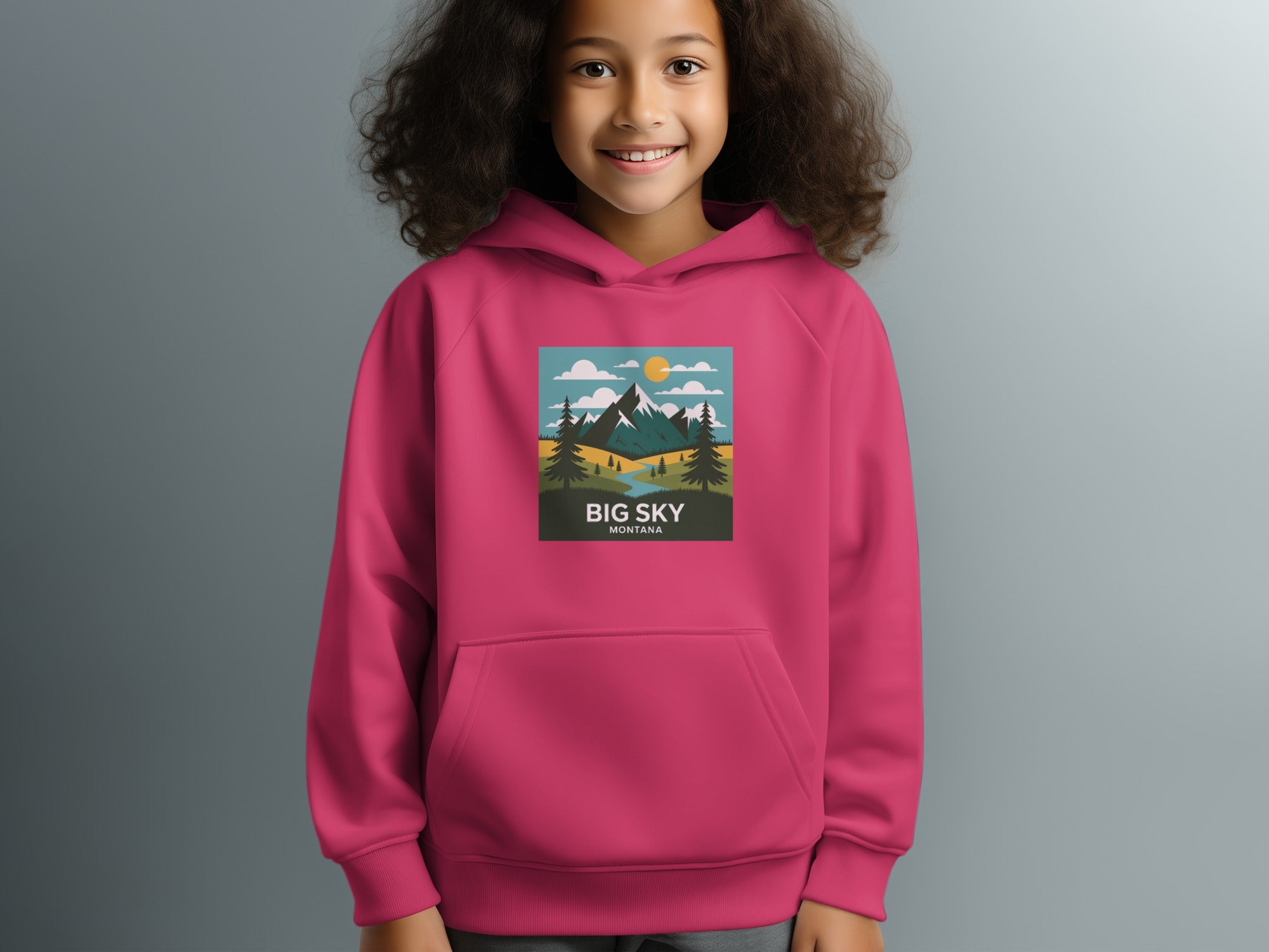 Big Sky Montana Graphic Print Kids Hoodie product